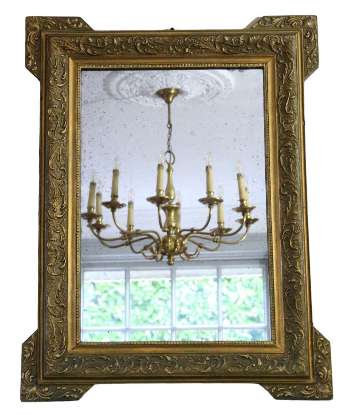 Antique Large Fine Quality Gilt Overmantle Wall Mirror c.1900 (1 of 6)