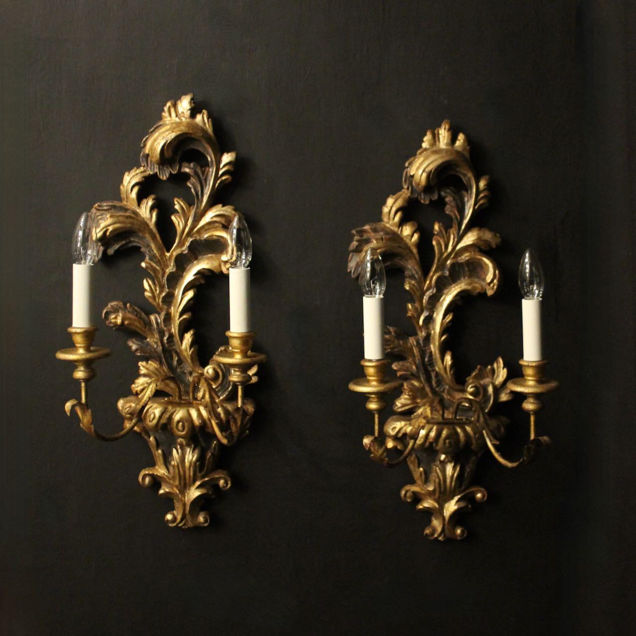 Florentine Giltwood Antique Wall Lights (1 of 11)