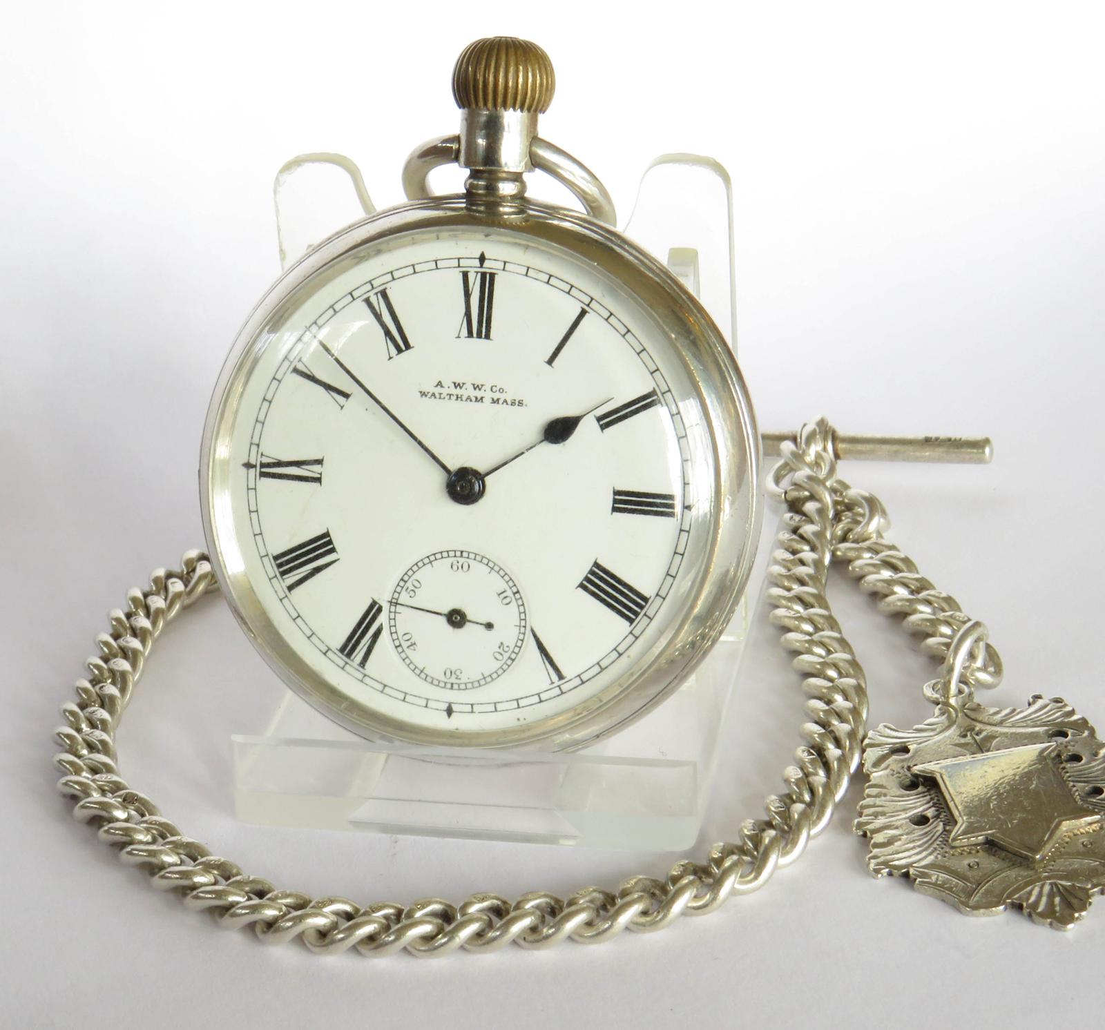 Silver Waltham Riverside Pocket Watch & Chain (1 of 5) Silver Waltham Riverside Pocket Watch & Chain (1 of 5)