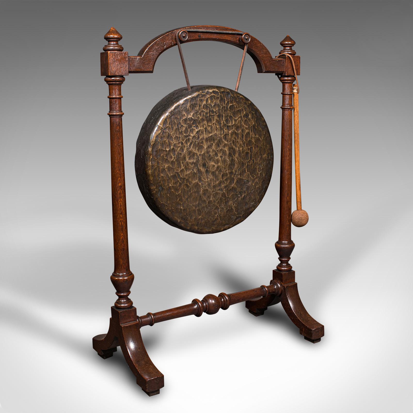 Antique Floorstanding Dinner Gong, English, Oak, Bronze, Ceremonial, Victorian (1 of 10) Antique Floorstanding Dinner Gong, English, Oak, Bronze, Ceremonial, Victorian (1 of 10)