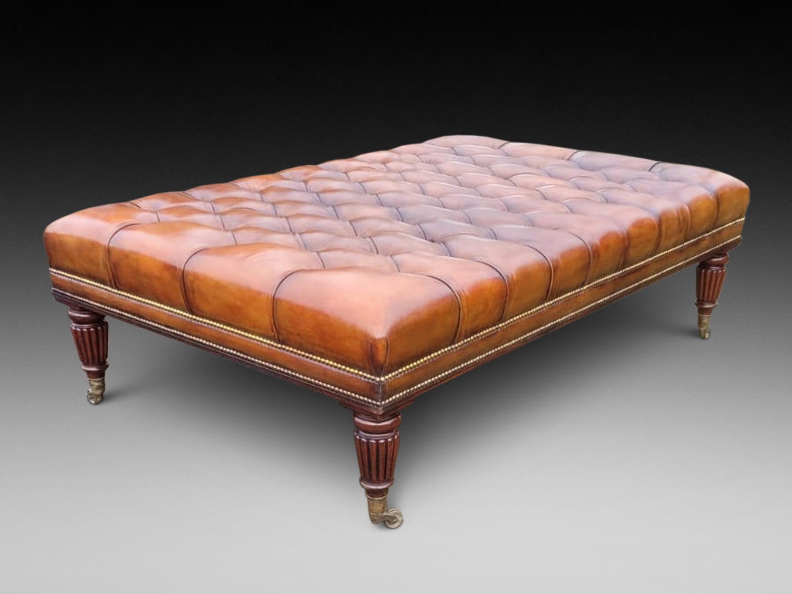 Chesterfield Style Library Stool (1 of 4)