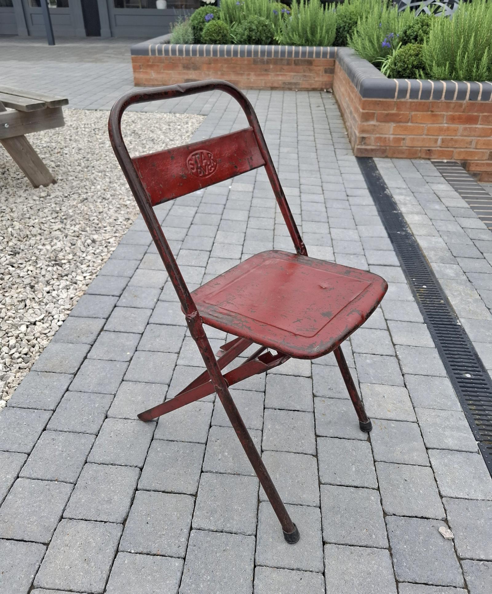 Original American World War II Red Mess Hall Chair (1 of 3)