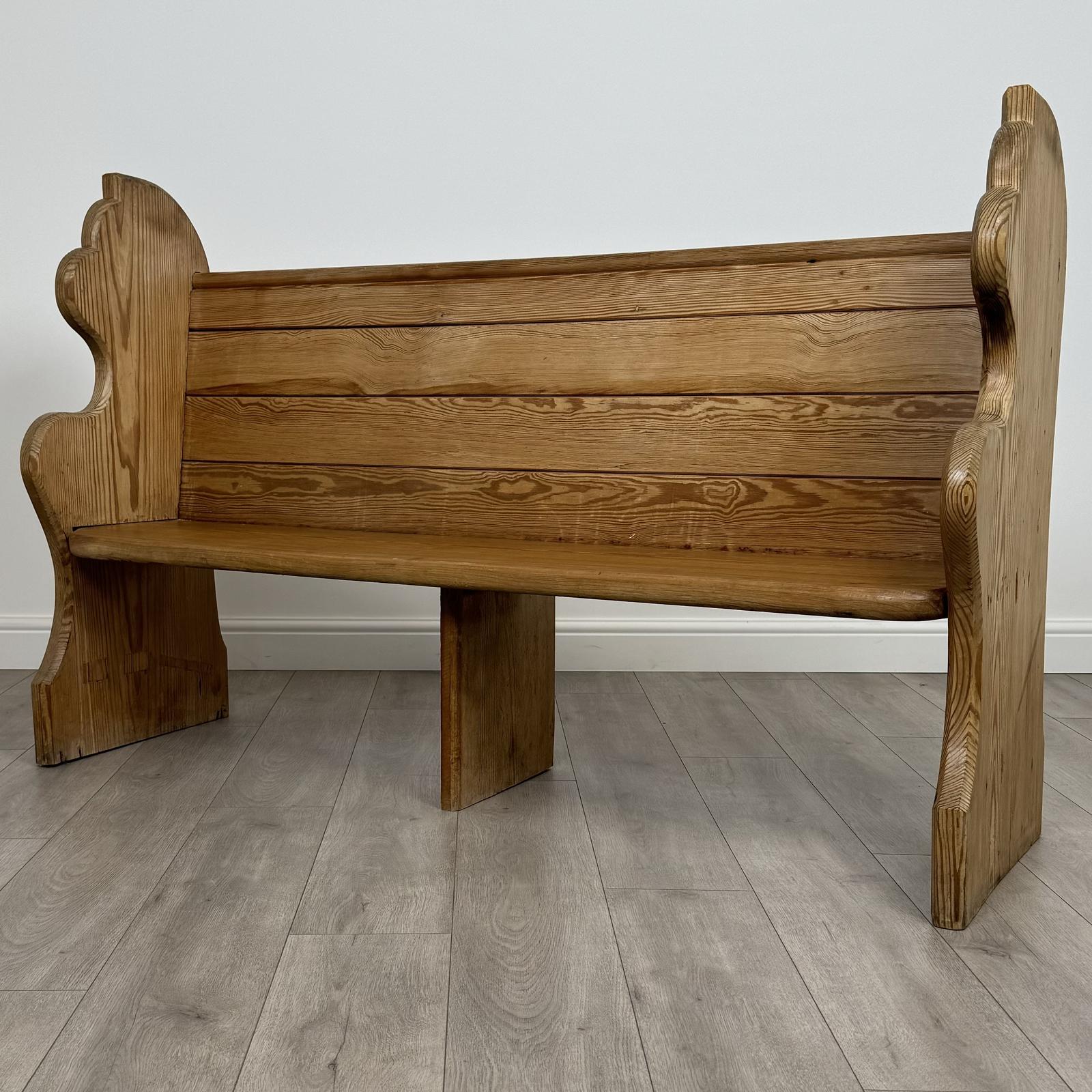 Antique 19th Century Good Quality Pew / Bench in Pitch Pine (1 of 9)
