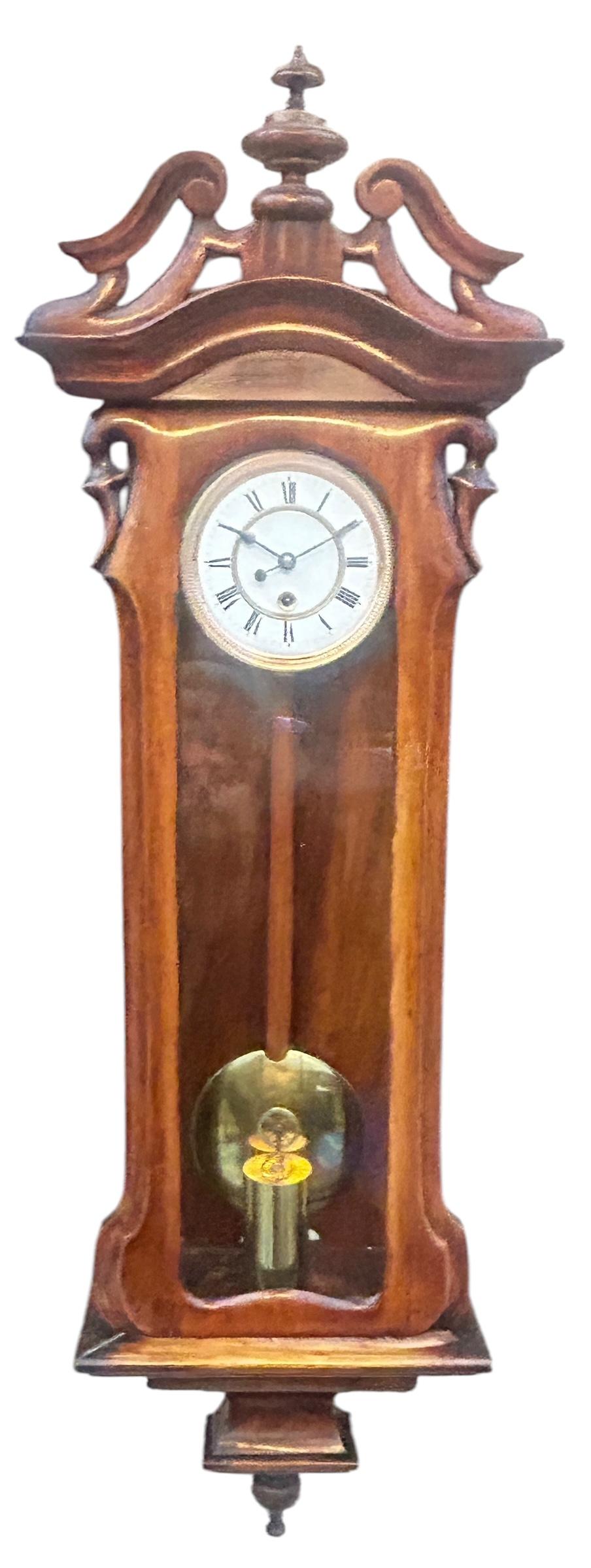 Fabulous Walnut Case Mini Vienna Regulator Wall Clock ca.1880 (1 of 14)