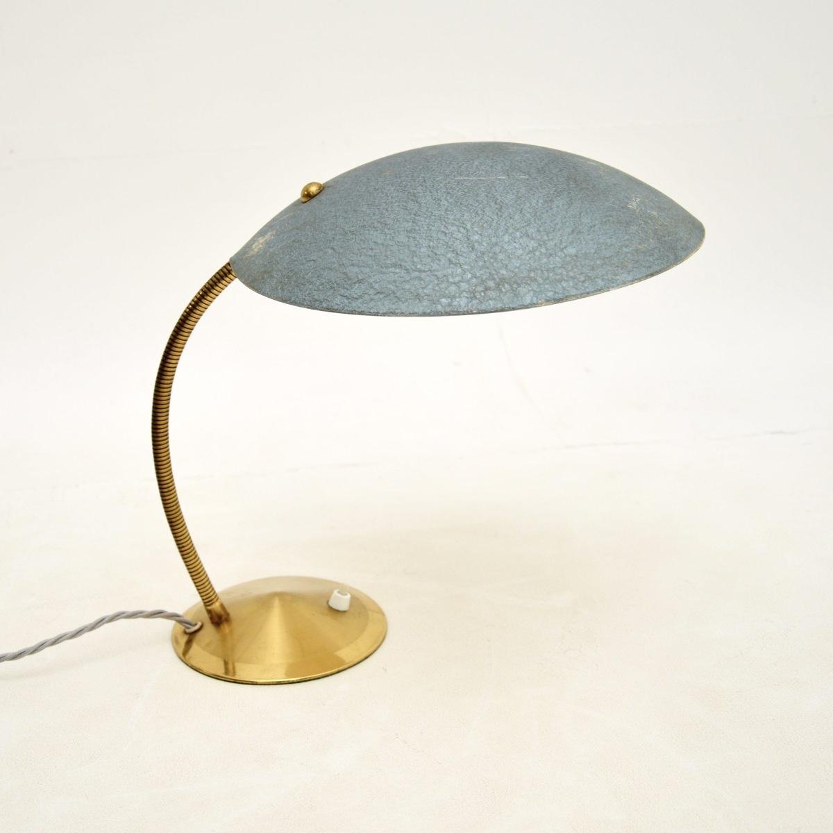 Vintage French Enamelled Tole & Brass Desk Lamp (1 of 9)