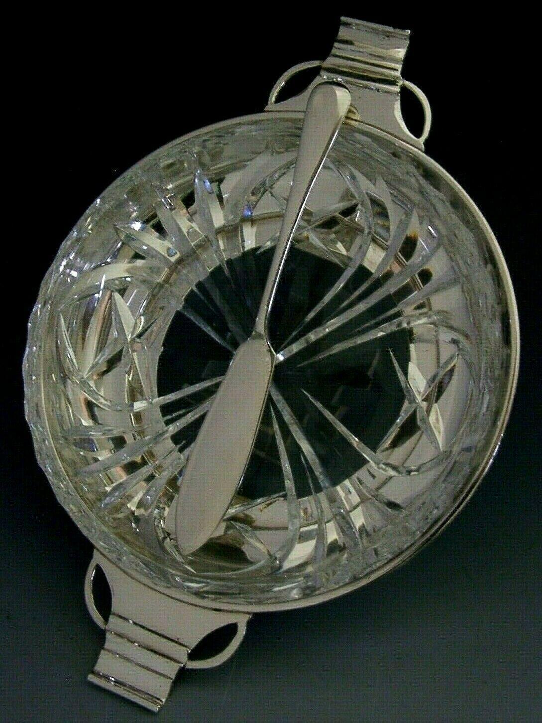 Art Deco English Solid Sterling Silver & Glass Butter Dish 1936 / 37 (1 of 12) Art Deco English Solid Sterling Silver & Glass Butter Dish 1936 / 37 (1 of 12)