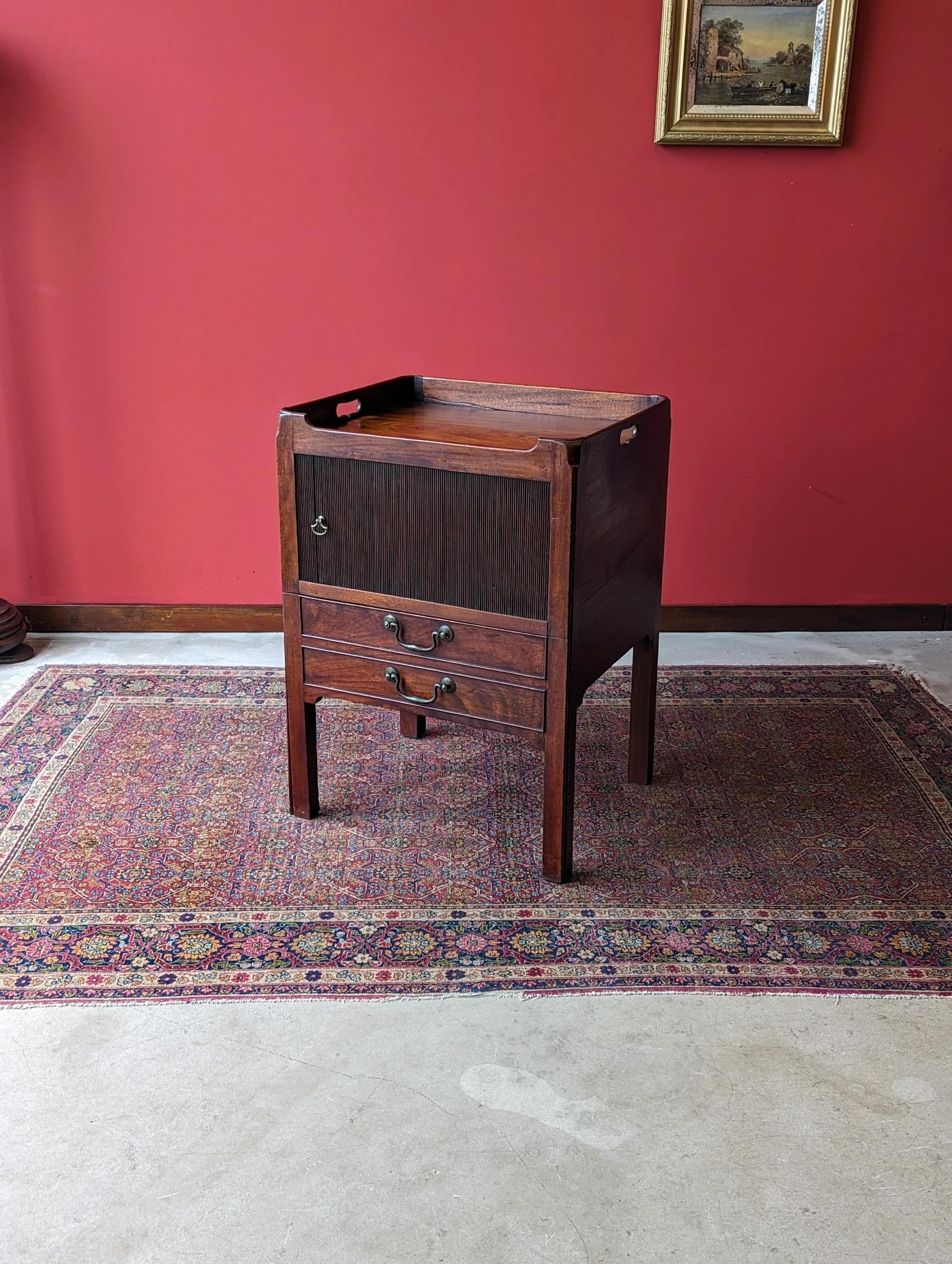 Antique Georgian Mahogany Tambour Bedside (1 of 10) Antique Georgian Mahogany Tambour Bedside (1 of 10)