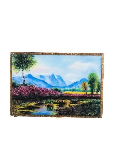 Art Deco Scenic Hand Painted Enamel Cigarette / Card Case c.1920 (1 of 8) Art Deco Scenic Hand Painted Enamel Cigarette / Card Case c.1920 (1 of 8)
