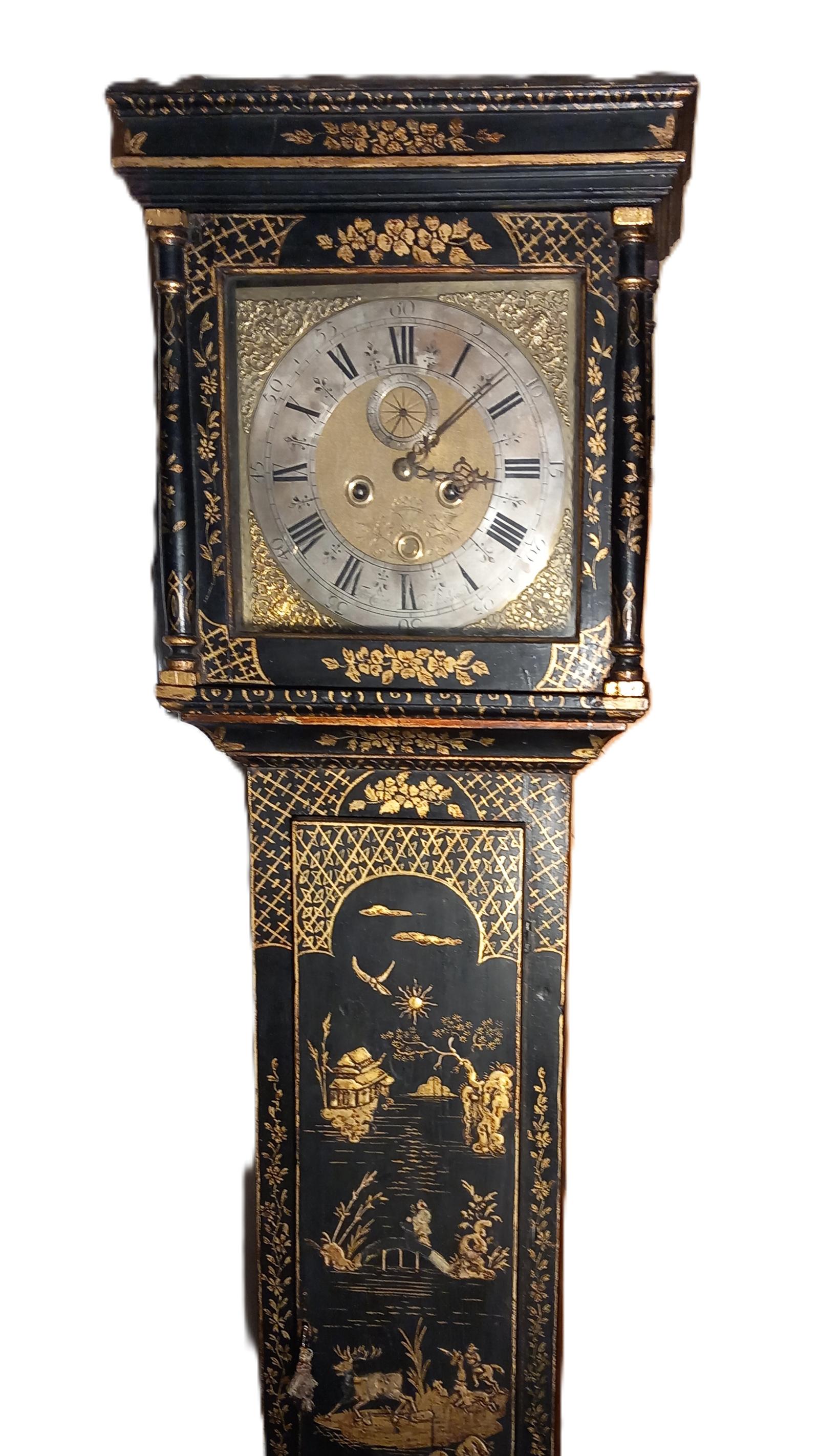 Antique  Gold Lacquered Longcase Clock (1 of 6)