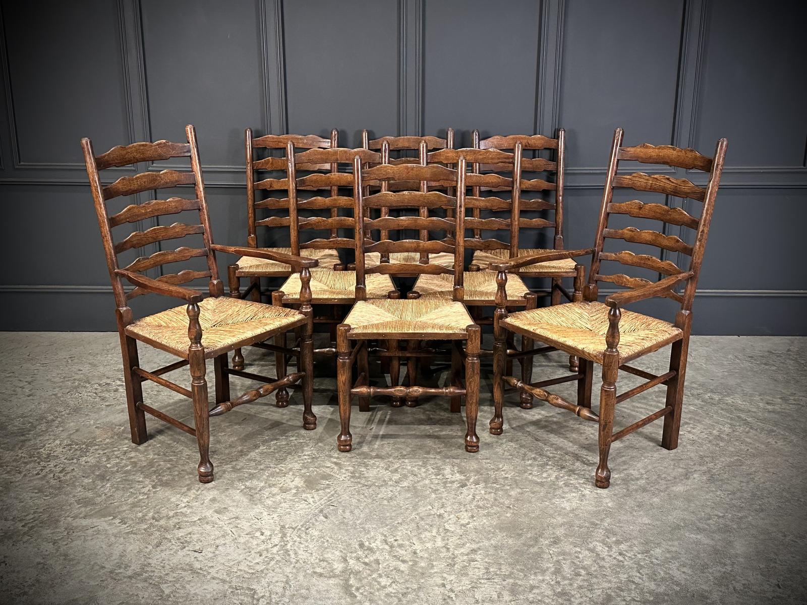 Set of Eight Ladder Back Dining Chairs (1 of 21) Set of Eight Ladder Back Dining Chairs (1 of 21)