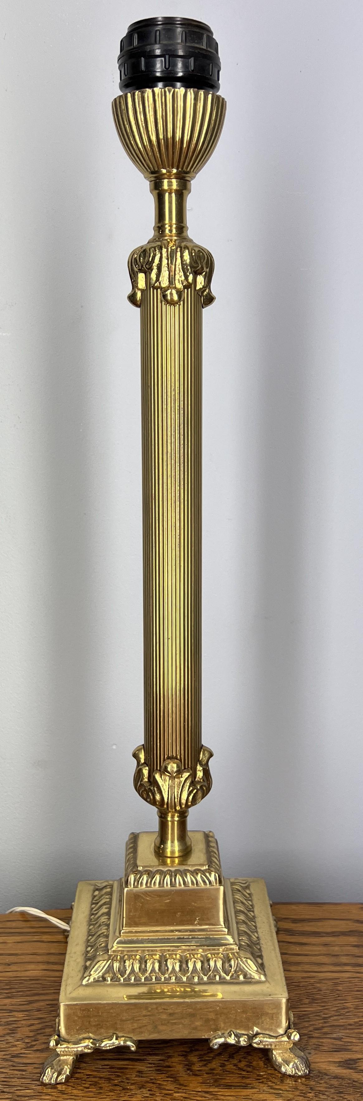 Lamp Vintage French Brass Column Table Light (1 of 9)