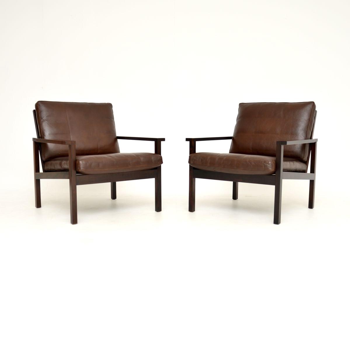 Pair of Danish Rosewood & Leather Armchairs (1 of 16) Pair of Danish Rosewood & Leather Armchairs (1 of 16)
