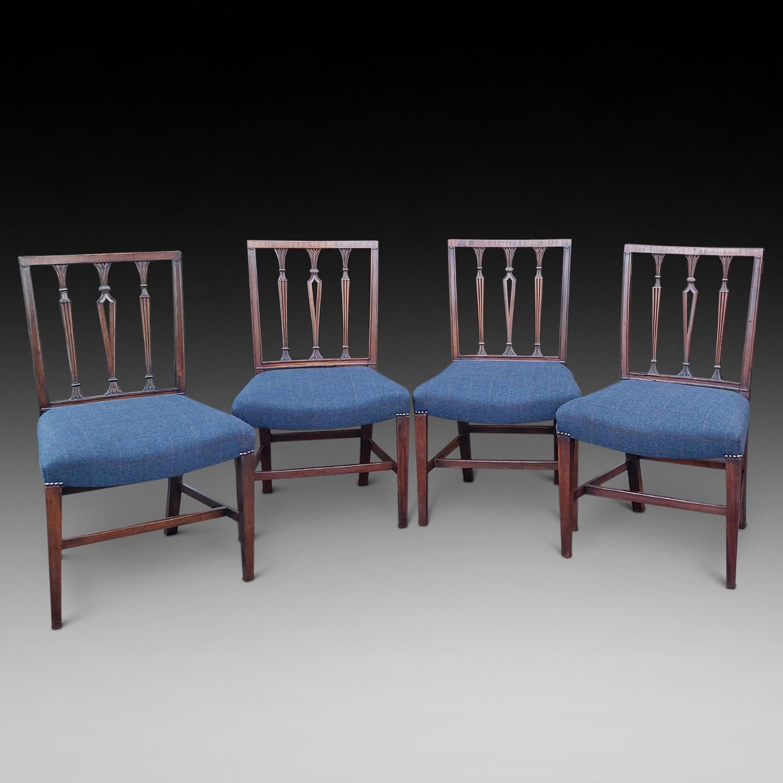4 Hepplewhite Design George III Mahogany Dining Chairs (1 of 7)