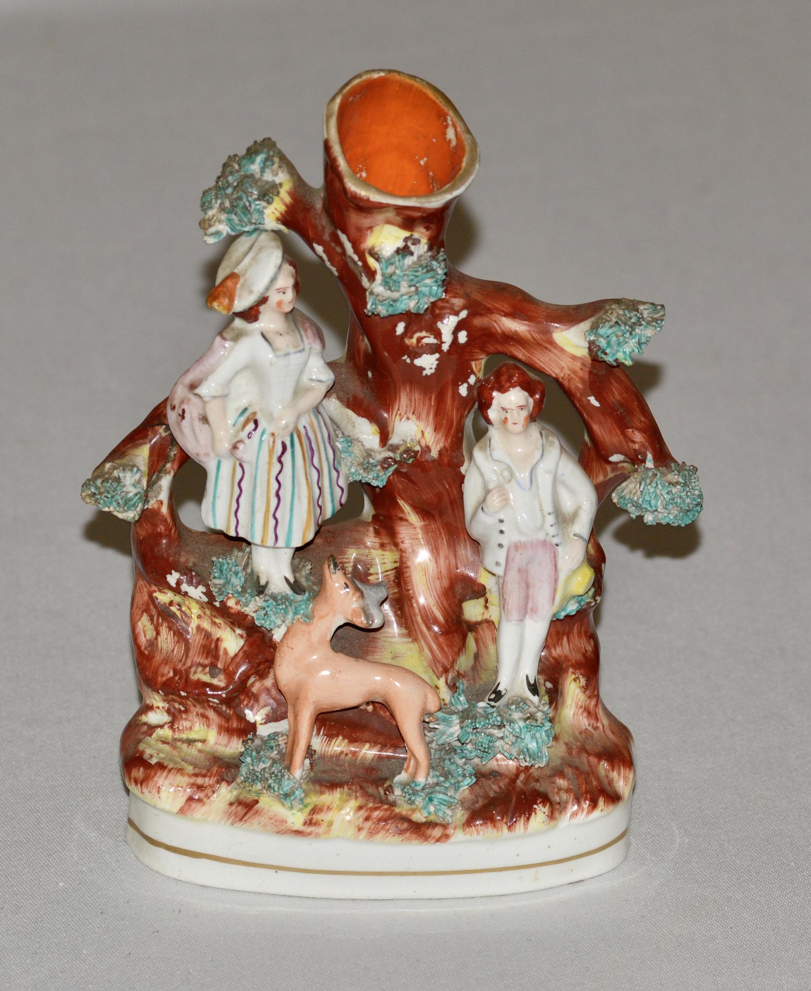 19th Century Staffordshire Spill Vase of Courting Couple (1 of 5)
