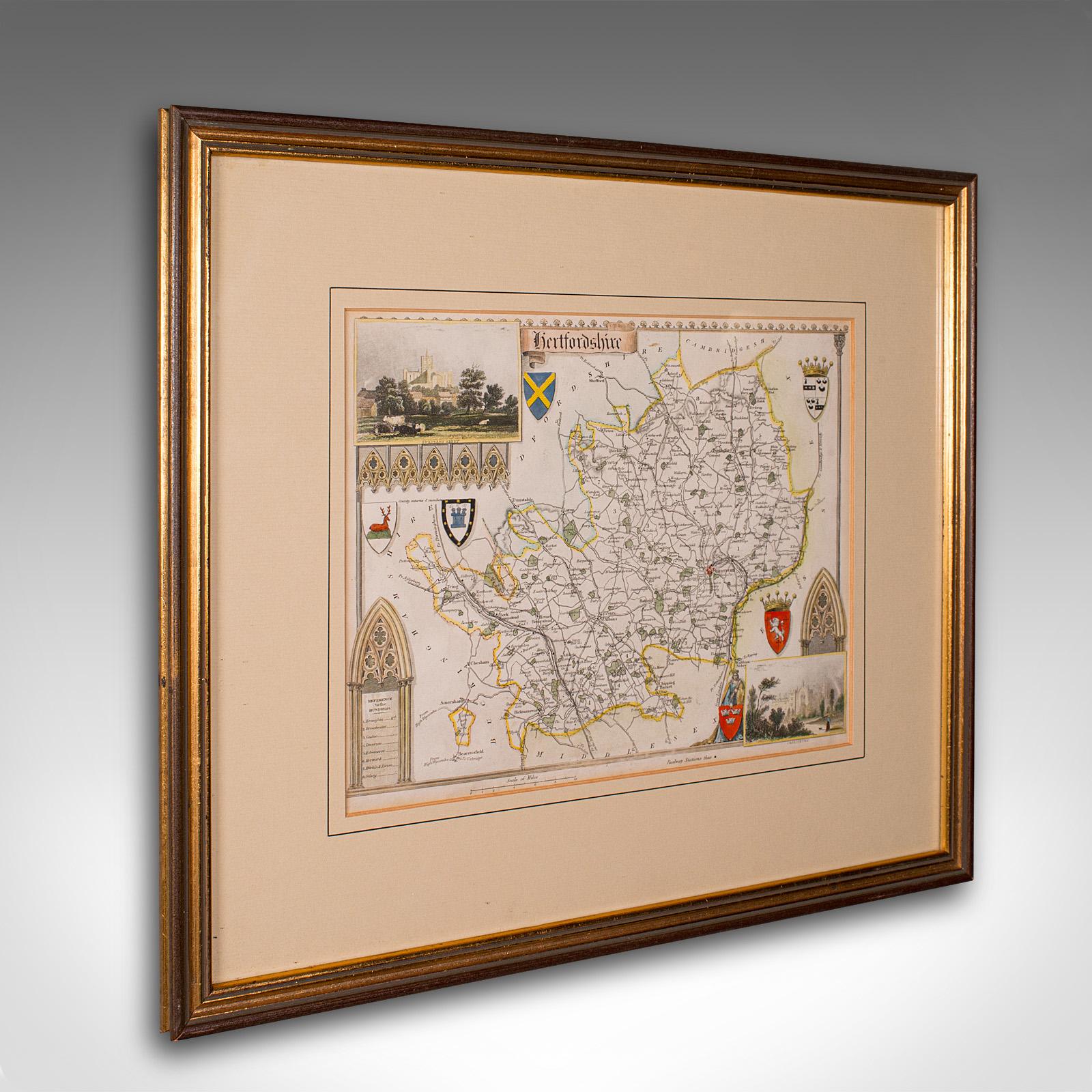 Antique County Map, Hertfordshire, English, Framed Engraving, Cartography, Litho (1 of 12) Antique County Map, Hertfordshire, English, Framed Engraving, Cartography, Litho (1 of 12)