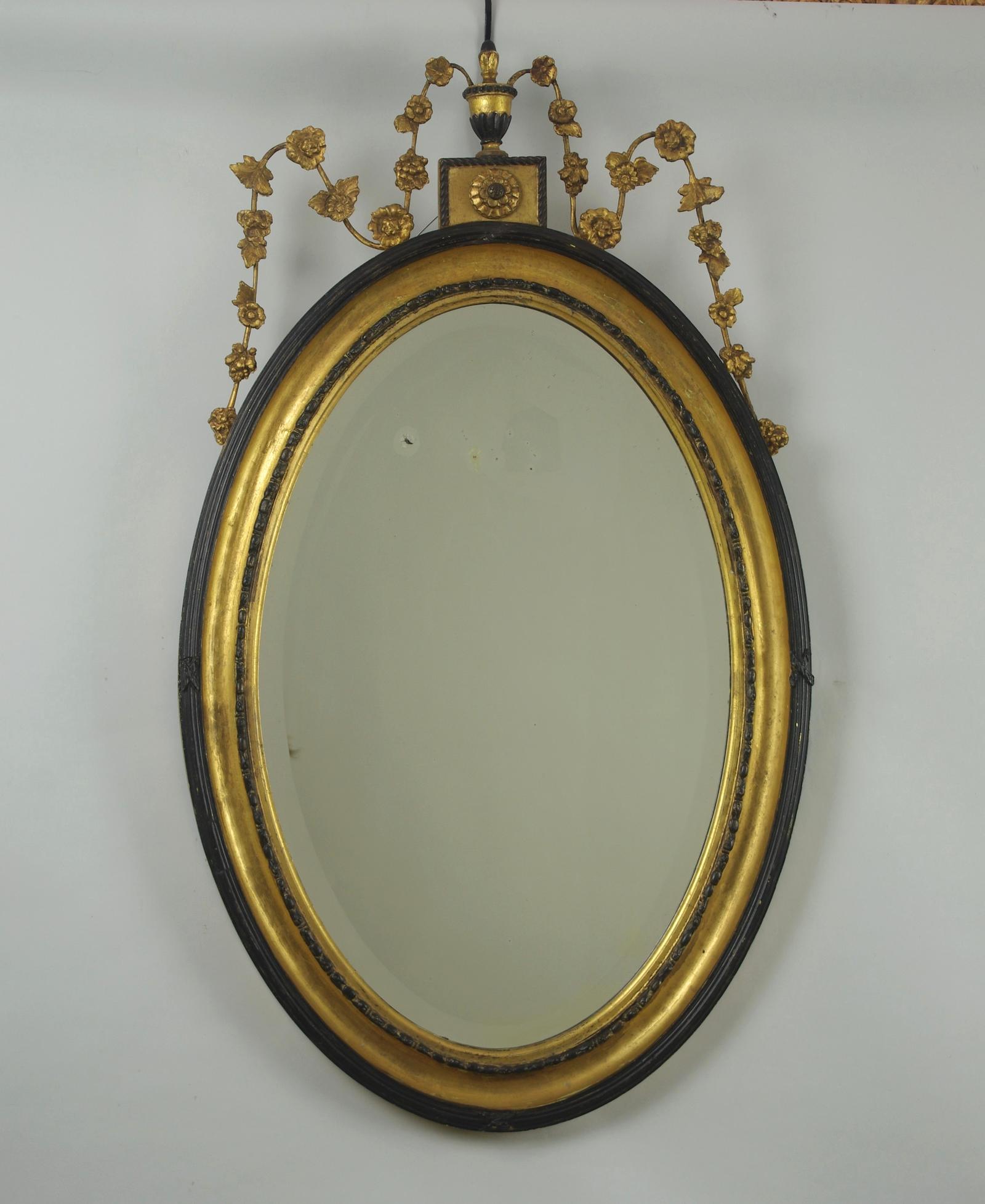 Victorian Ebonised & Parcel-gilt Oval Wall Mirror (1 of 7) Victorian Ebonised & Parcel-gilt Oval Wall Mirror (1 of 7)