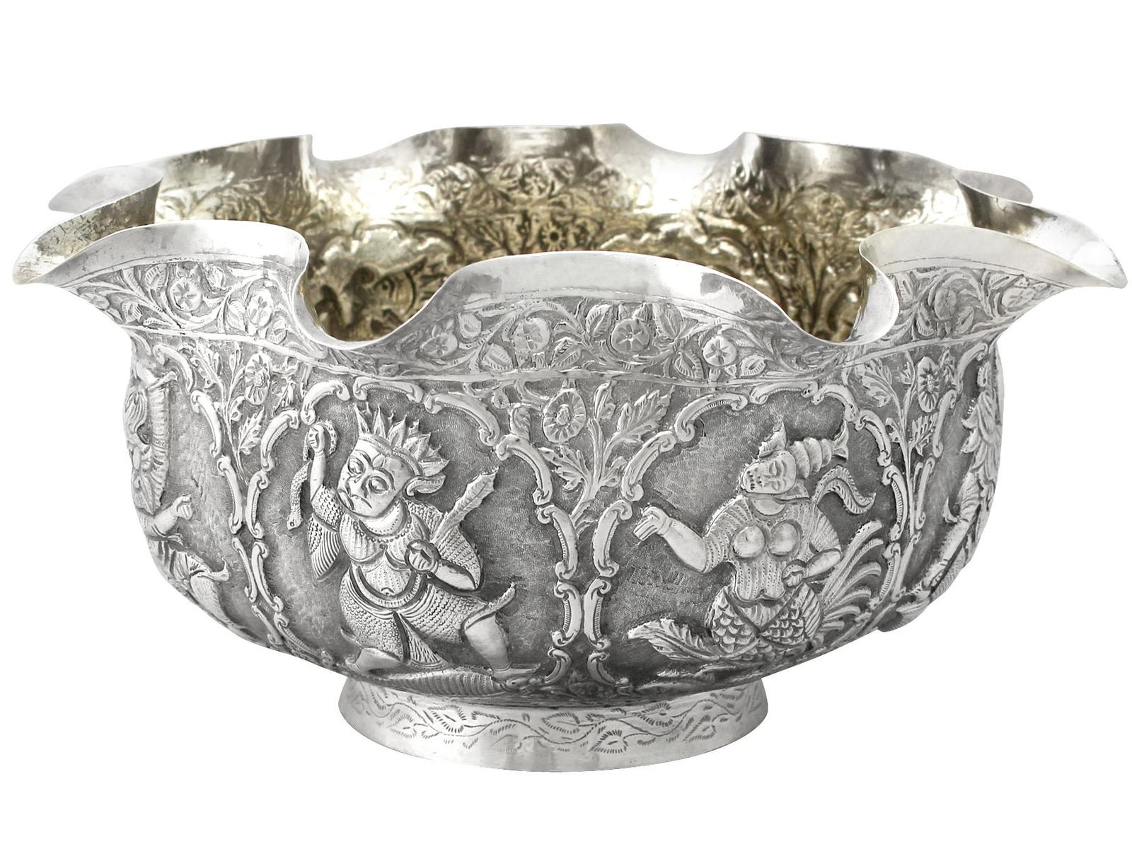 Burmese Silver Bowl - Antique c.1880 (1 of 12)
