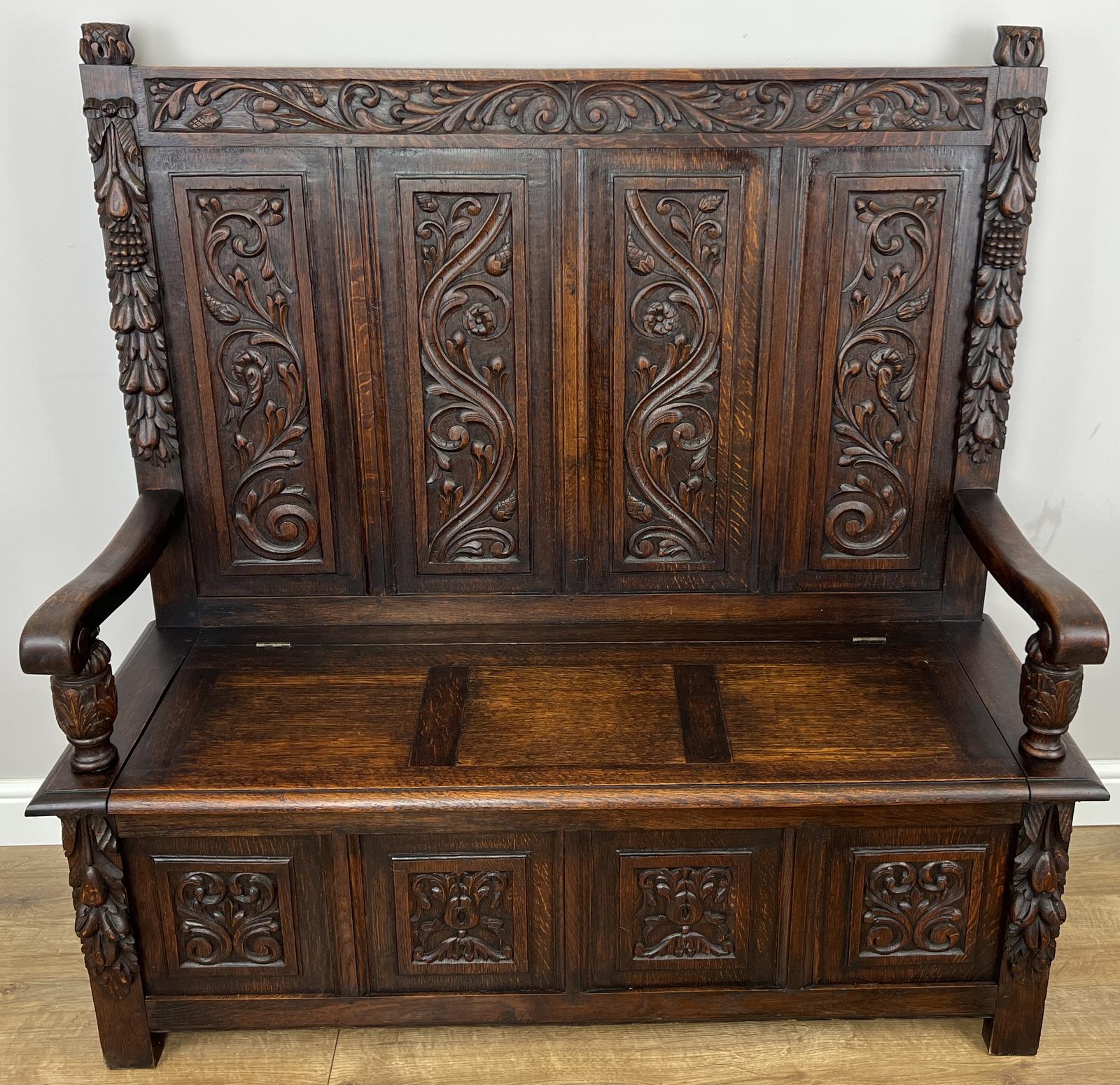 Monks Bench Antique French Oak Hall Seat Coffee Bench (1 of 15) Monks Bench Antique French Oak Hall Seat Coffee Bench (1 of 15)
