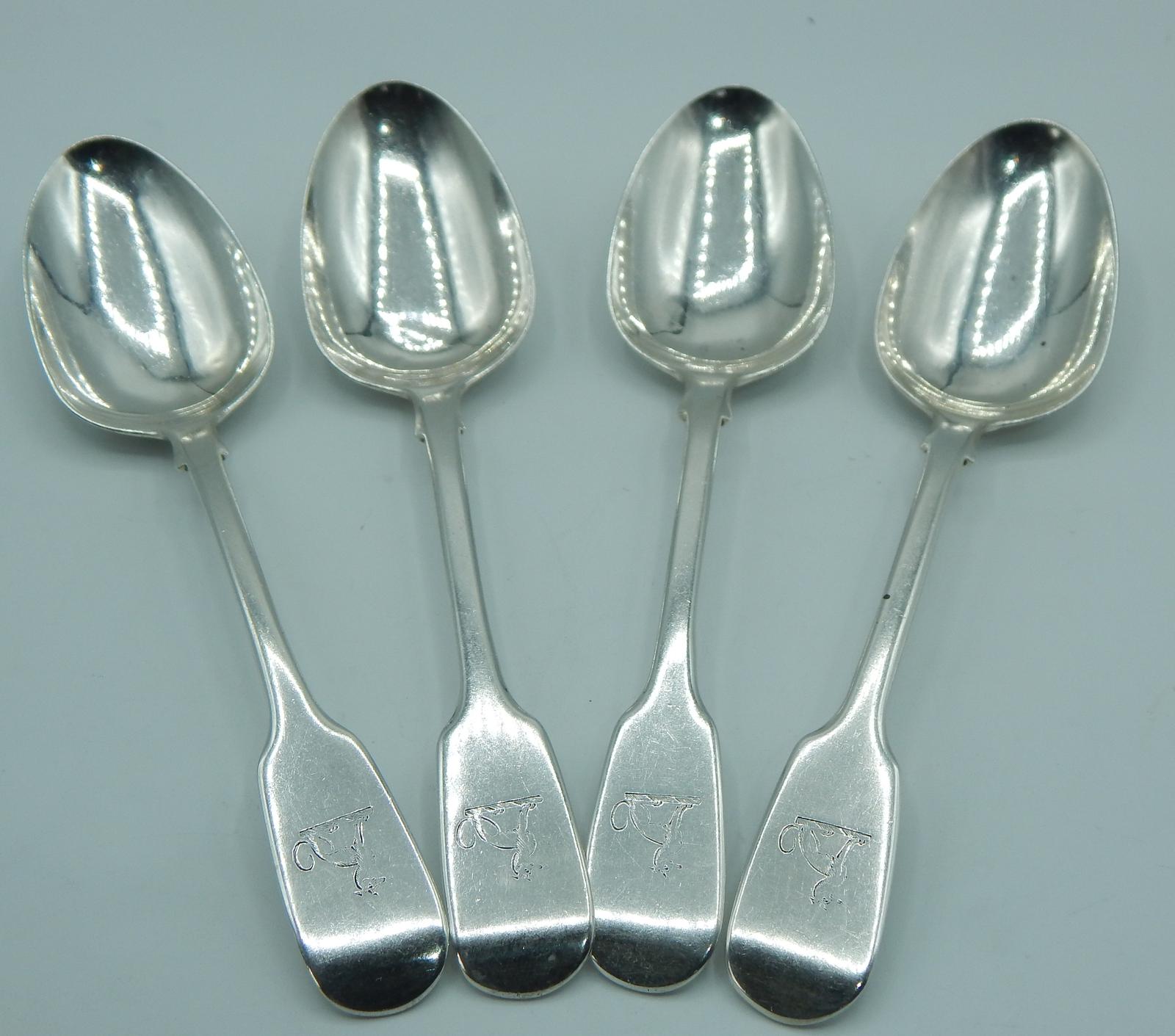 Set of Four Early Victorian Dessert Spoons (1 of 9)