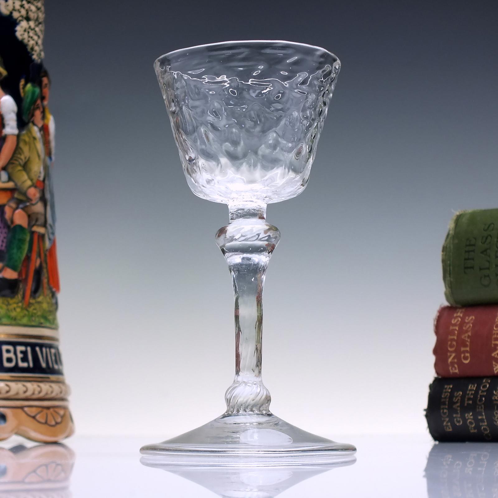 18th Century Nut Moulded Liege Wine Glass c.1720 (1 of 4)