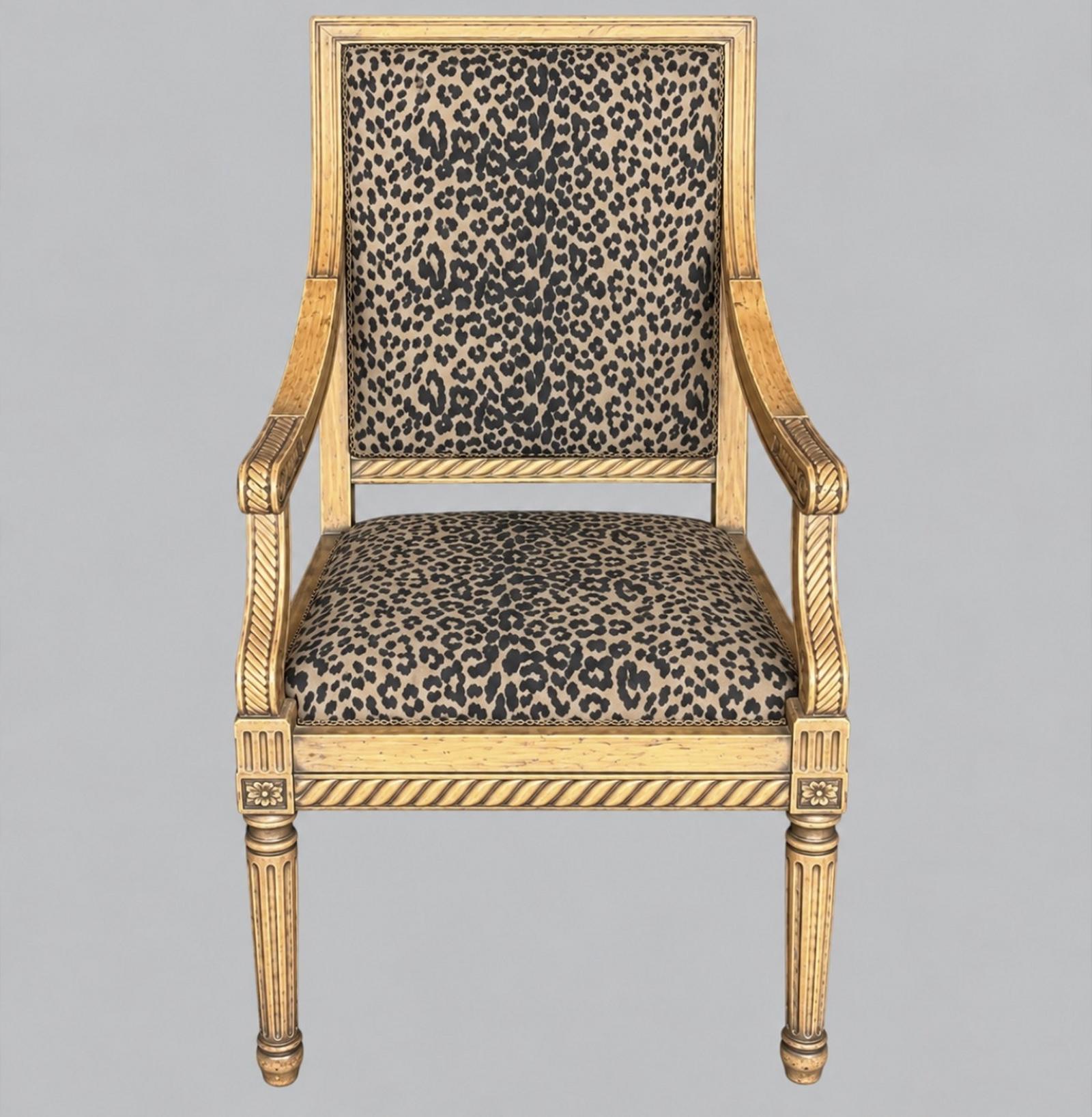 Yellowwood South African Armchair with Leopard Print (1 of 6) Yellowwood South African Armchair with Leopard Print (1 of 6)