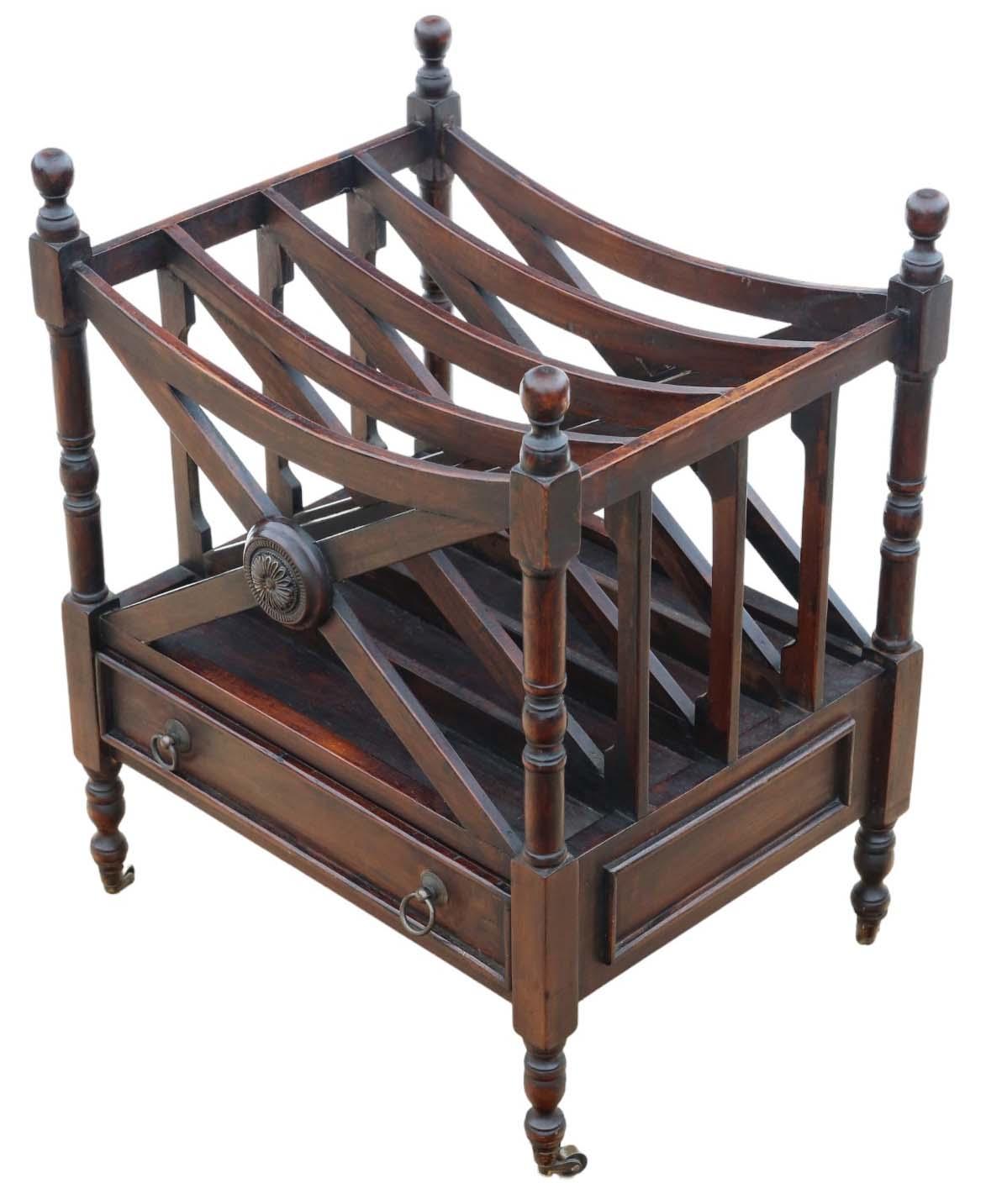 Mahogany Canterbury Magazine Rack - Fine Quality Vintage (1 of 6) Mahogany Canterbury Magazine Rack - Fine Quality Vintage (1 of 6)