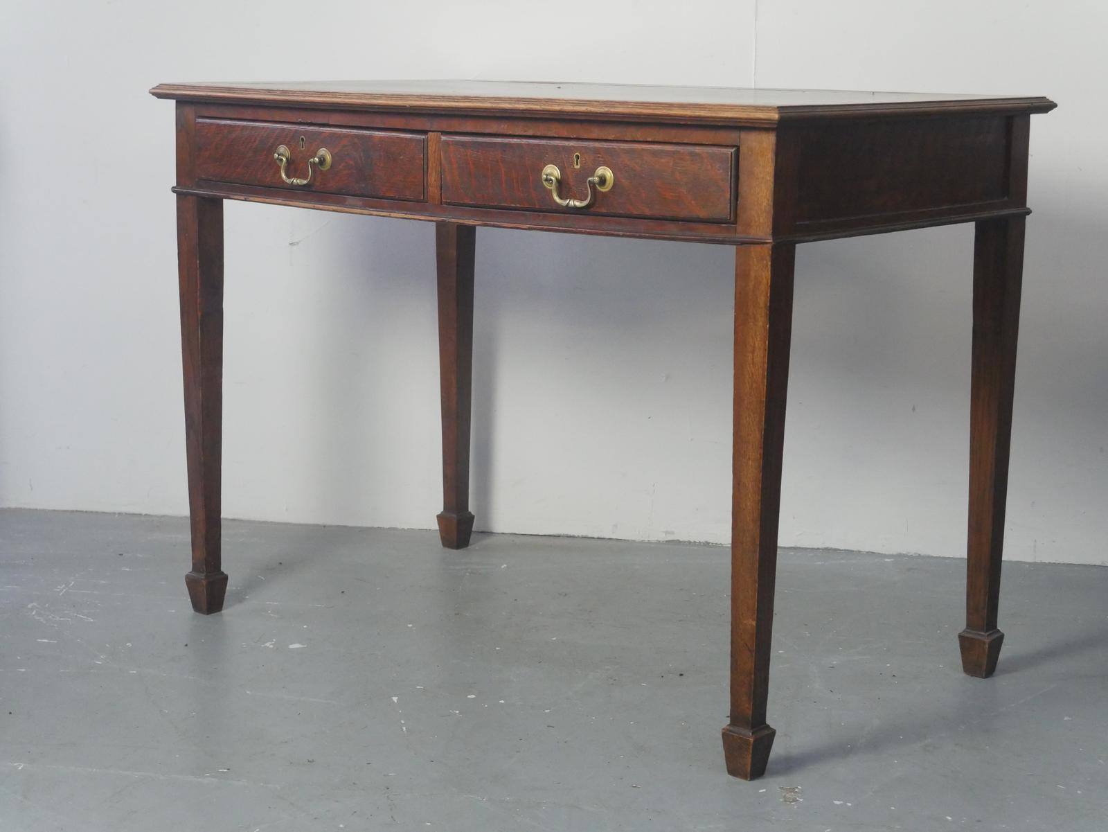 Leather Top Oak Writing Desk (1 of 12) Leather Top Oak Writing Desk (1 of 12)