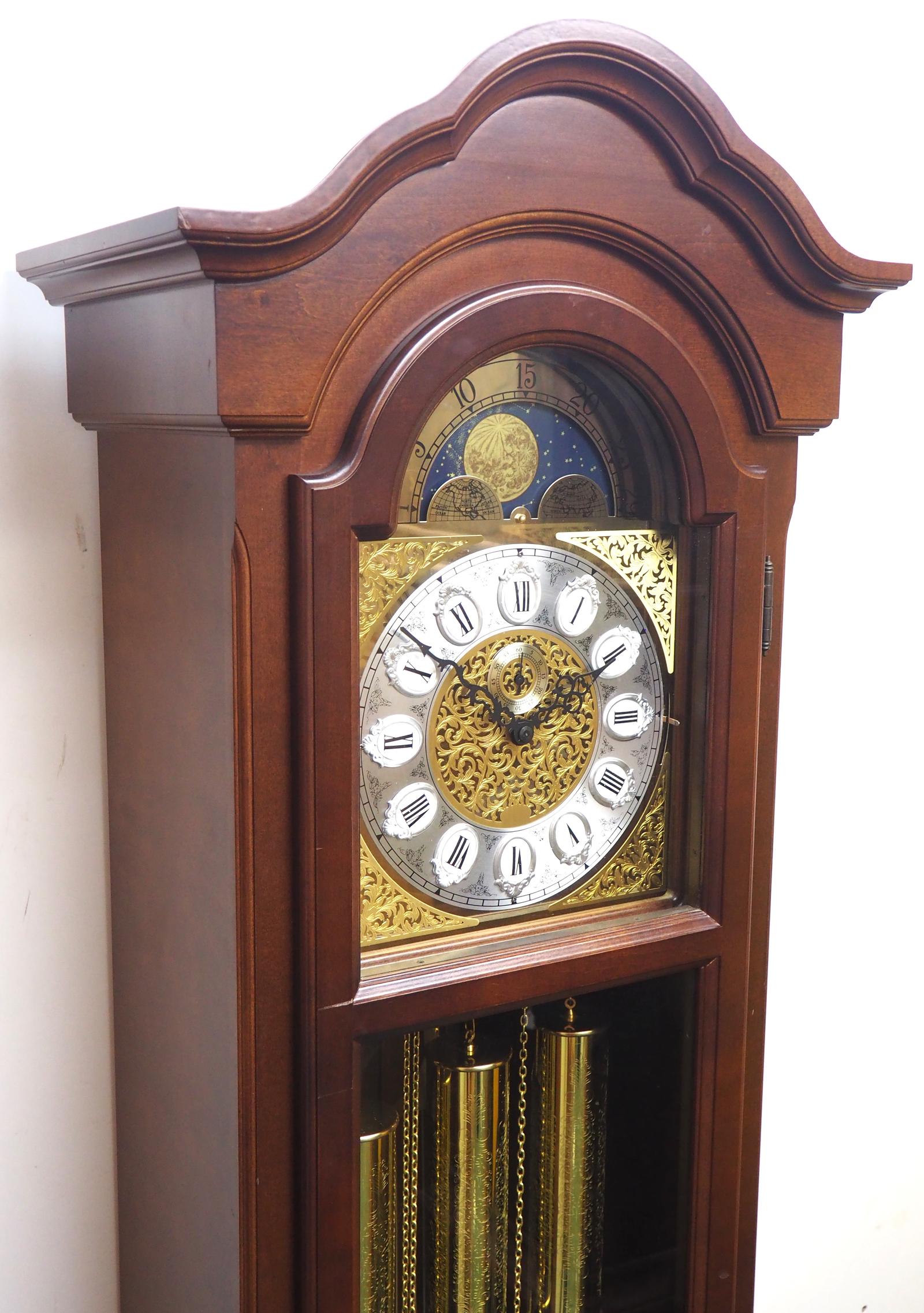Amazing Regulator Musical Longcase Clock Chiming on 9 Rods Fine