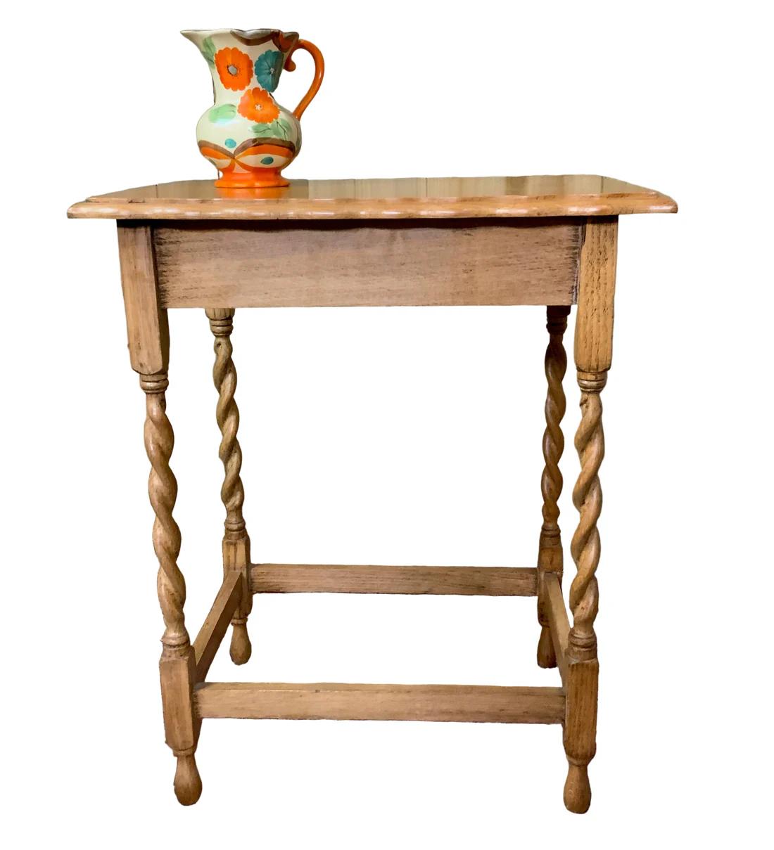 Light Oak Barley‑twist Side Table 1905 - 1915 (1 of 6) Light Oak Barley‑twist Side Table 1905 - 1915 (1 of 6)