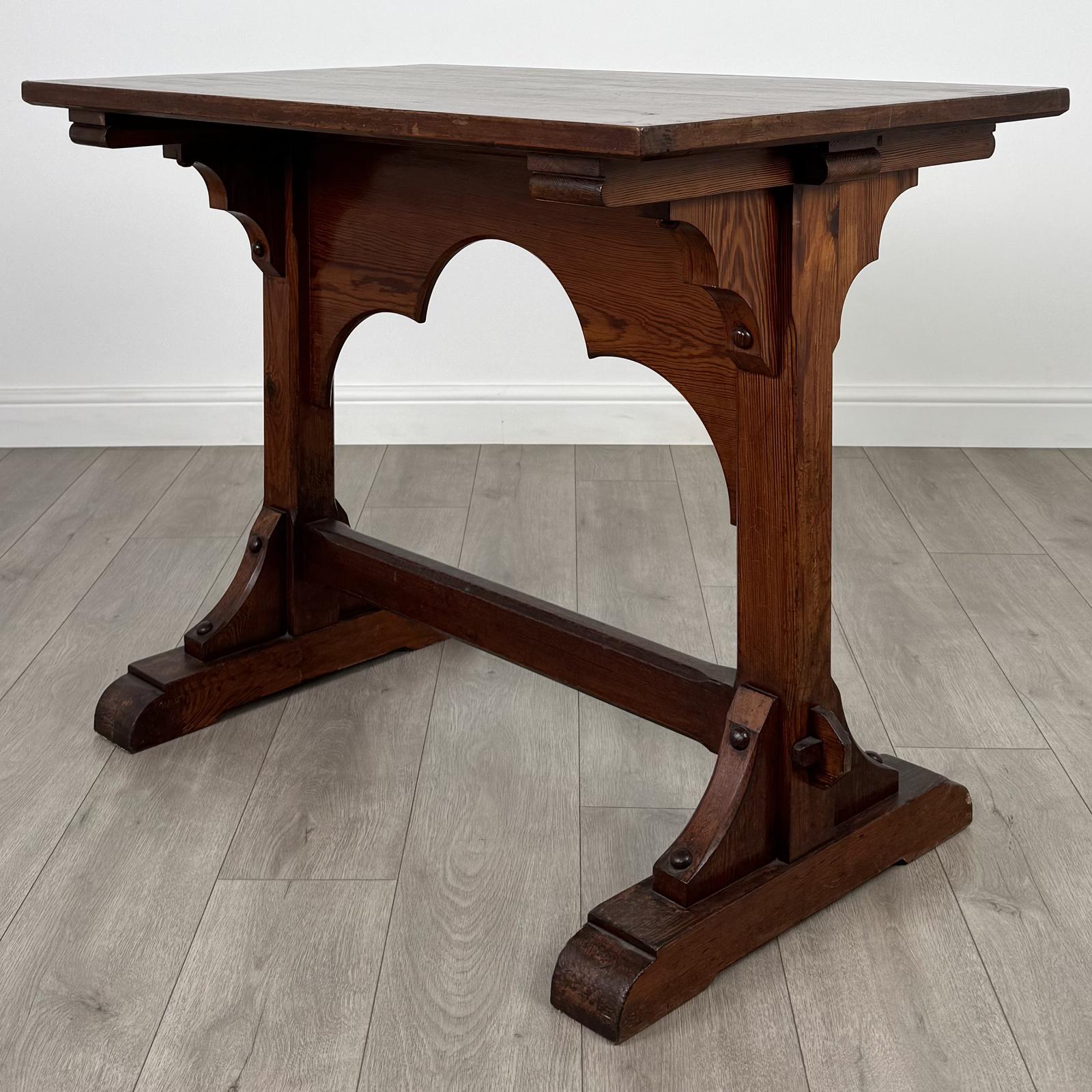 Antique 19th Century Good Quality Pitch Pine Hall Table (1 of 7)
