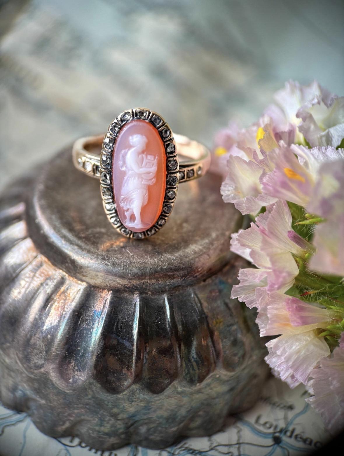 Victorian 15ct Gold & Rose Cut Diamond Cameo Ring (1 of 13) Victorian 15ct Gold & Rose Cut Diamond Cameo Ring (1 of 13)