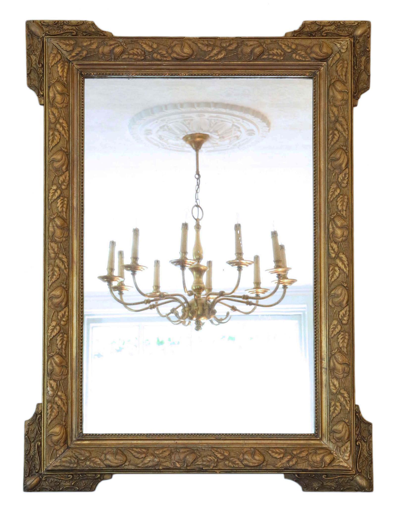 19th Century Gilt Wall Mirror Overmantle (1 of 6) 19th Century Gilt Wall Mirror Overmantle (1 of 6)