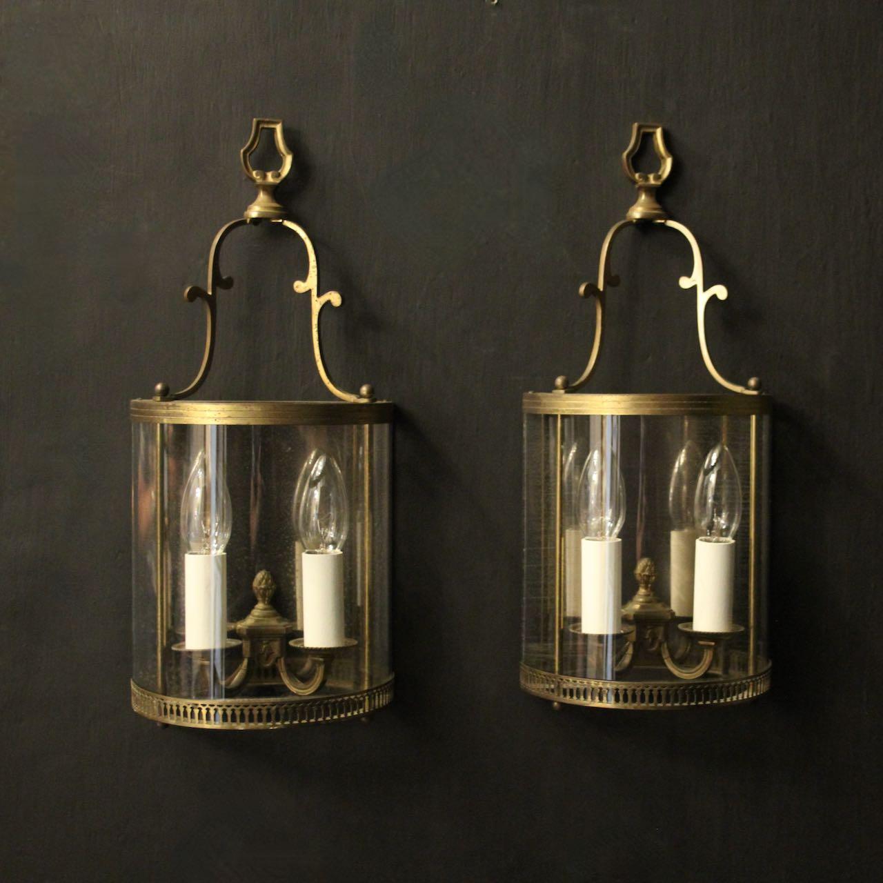 French Pair of Gilded Convex Half Lanterns (1 of 10)