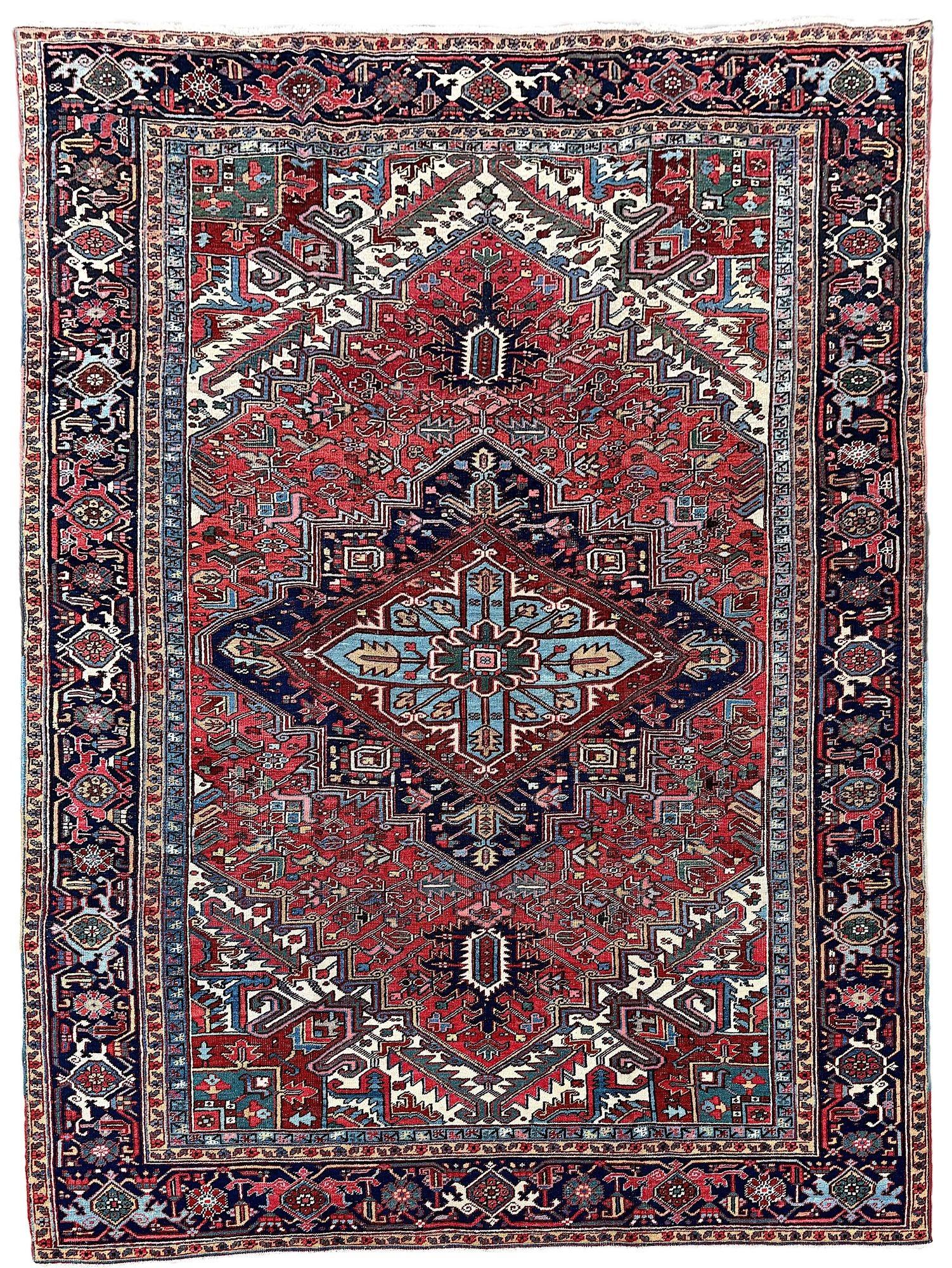 Antique Heriz Carpet (3.77m x 2.68m) (1 of 19) Antique Heriz Carpet (3.77m x 2.68m) (1 of 19)
