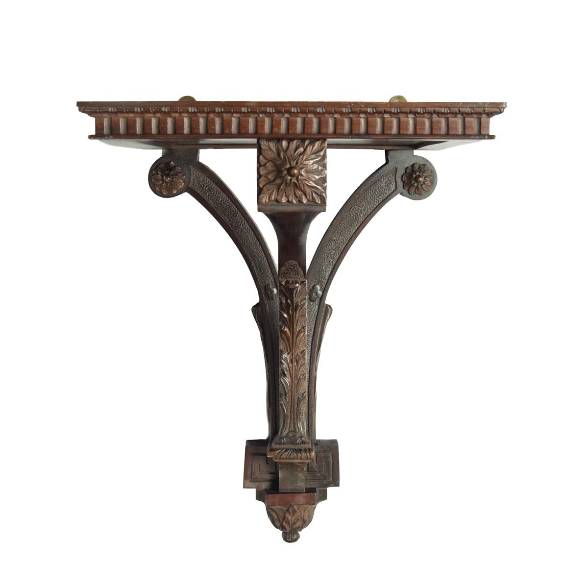 Late Victorian Mahogany Wall Bracket for Clock by Edwards & Roberts (1 of 6)
