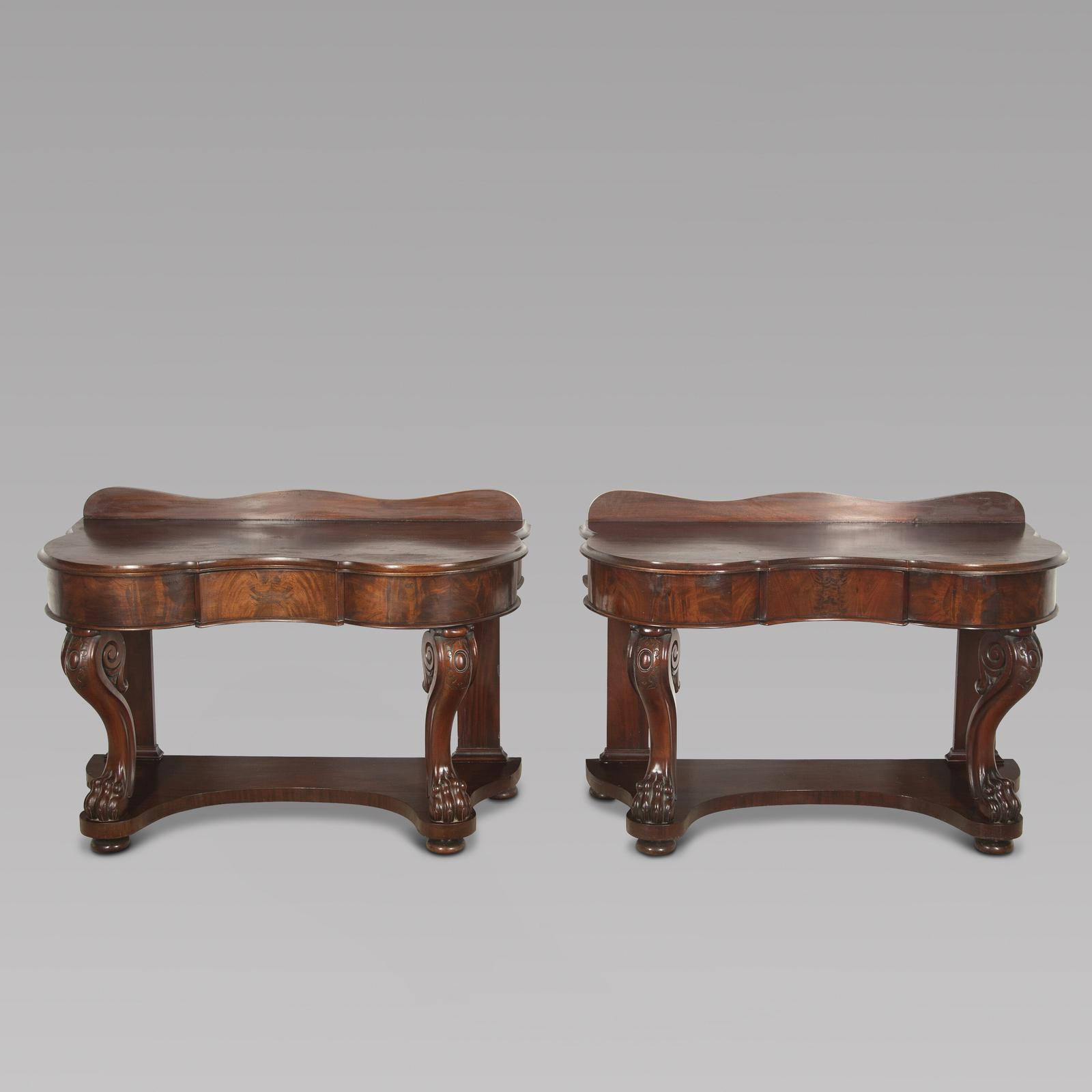Pair of English 19th Century Mahogany Console Tables (1 of 5) Pair of English 19th Century Mahogany Console Tables (1 of 5)