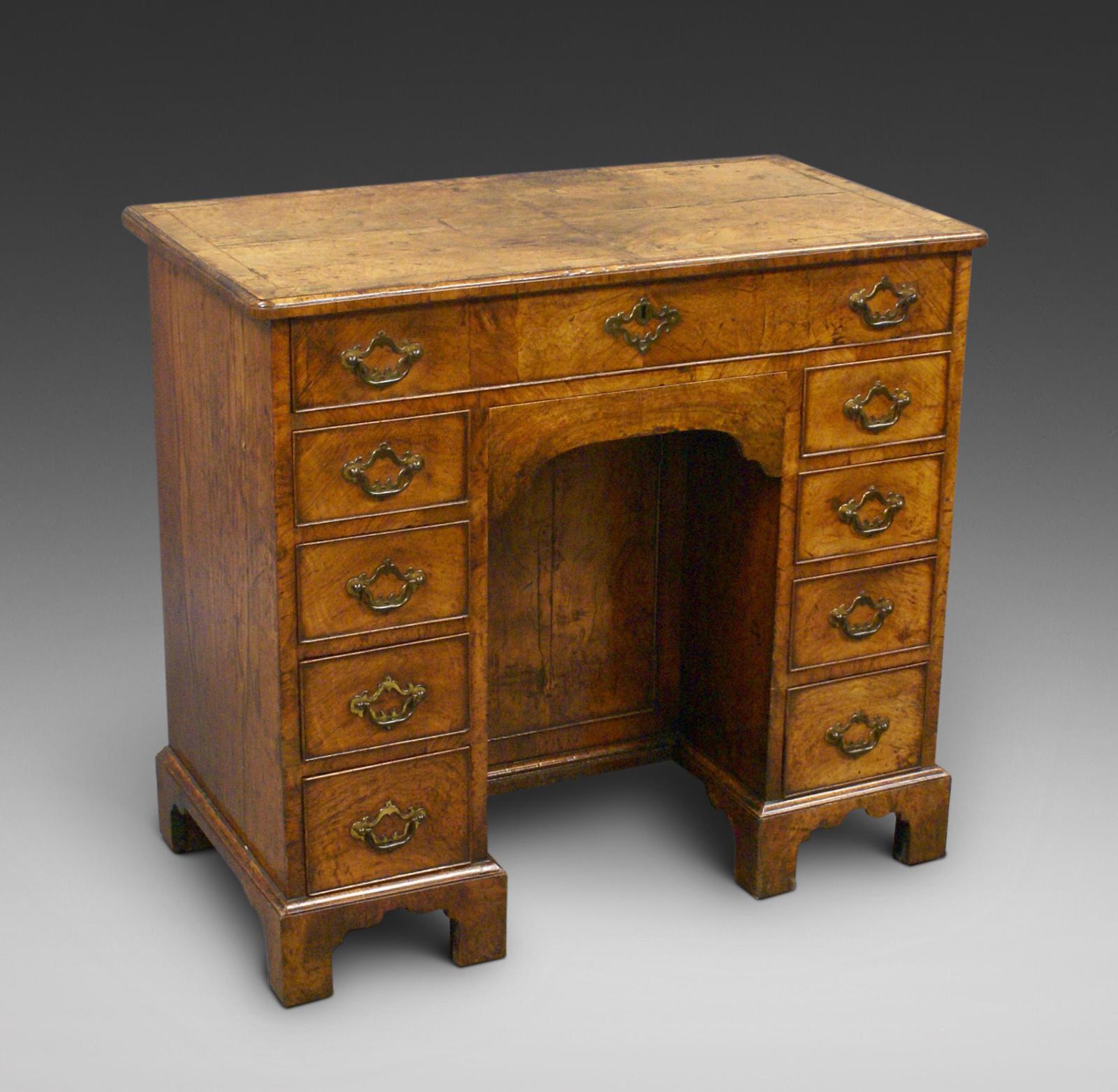George II Figured Walnut Knee-hole Desk (1 of 7)