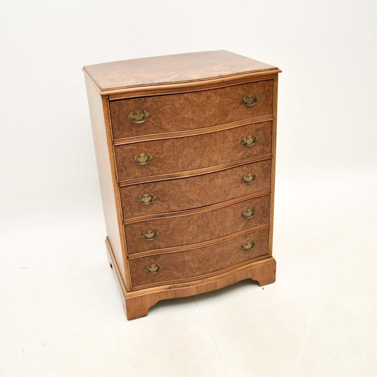 Serpentine Burr Walnut Chest of Drawers (1 of 9)