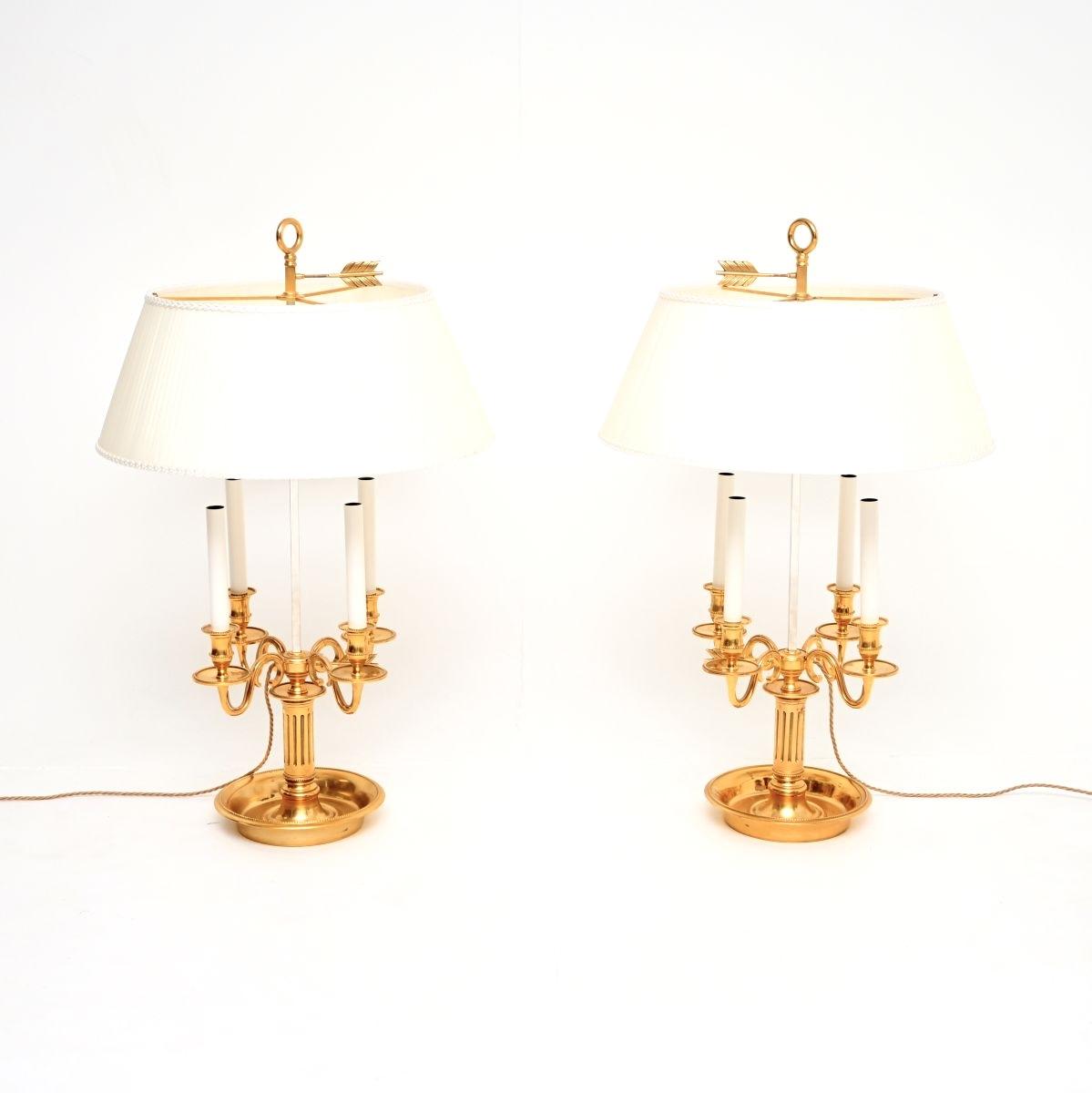 Pair of French Brass Bouillotte Table Lamps (1 of 10) Pair of French Brass Bouillotte Table Lamps (1 of 10)