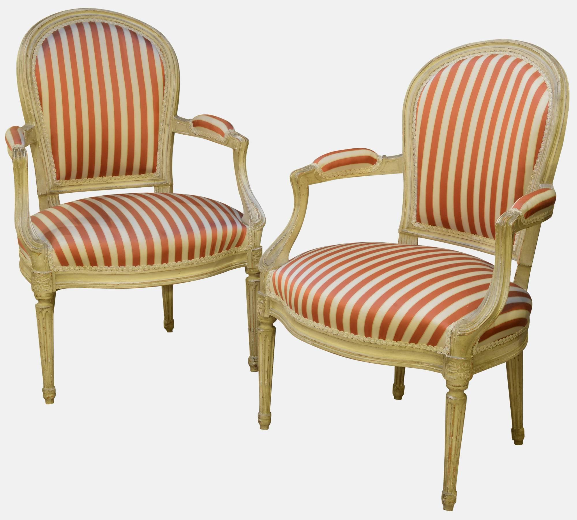 Pair of French Louis XVI Fauteilles (1 of 5) Pair of French Louis XVI Fauteilles (1 of 5)
