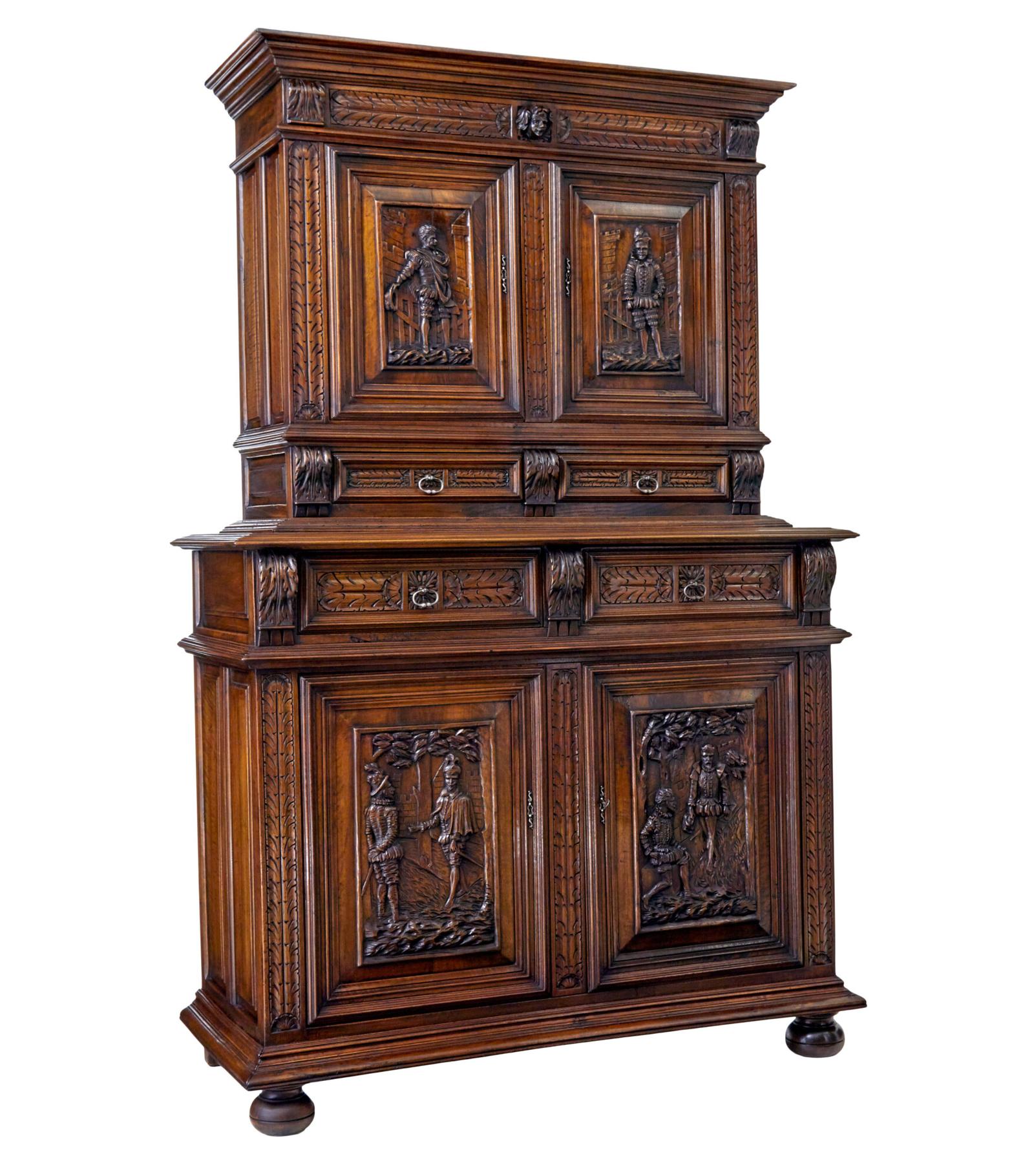 Mid 19th Century Carved Walnut Italian Cabinet (1 of 11)