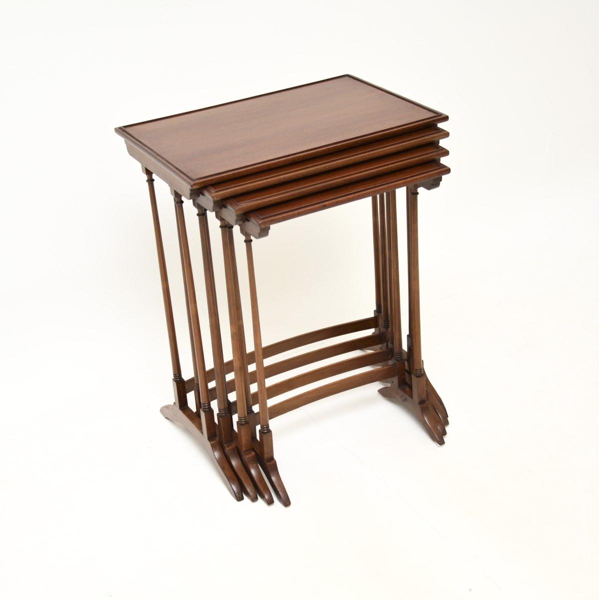 Antique Mahogany Nest of Four Tables (1 of 9)