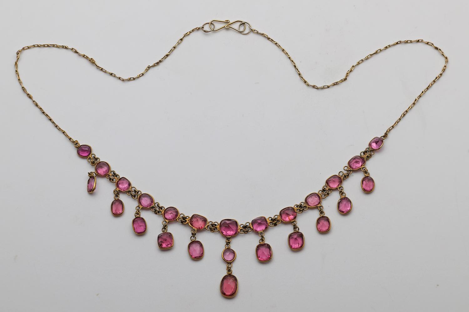 Antique Garnet Half Riviere Fringe Necklace (1 of 2) Antique Garnet Half Riviere Fringe Necklace (1 of 2)