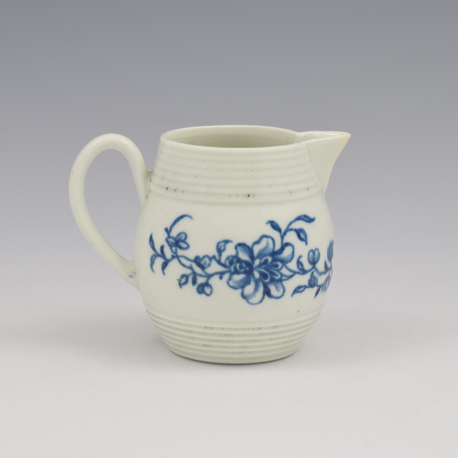 Rare Early Worcester Porcelain Blue & White Early Peony Print Cream Jug c.1758 (1 of 11)