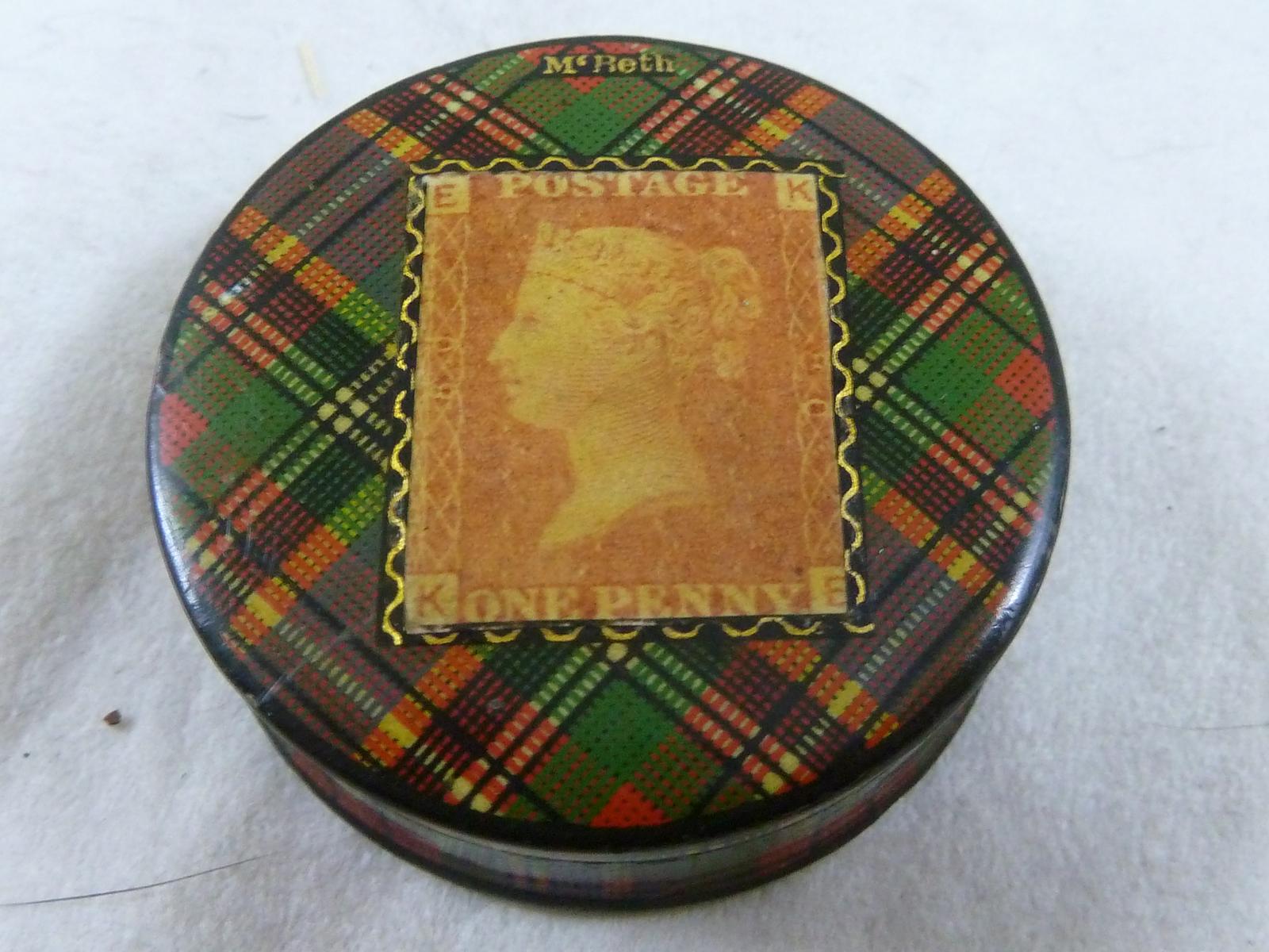 Victorian McBeth Tartanware Postage One Penny Red Stamp Case Box Holder Scottish (1 of 5)