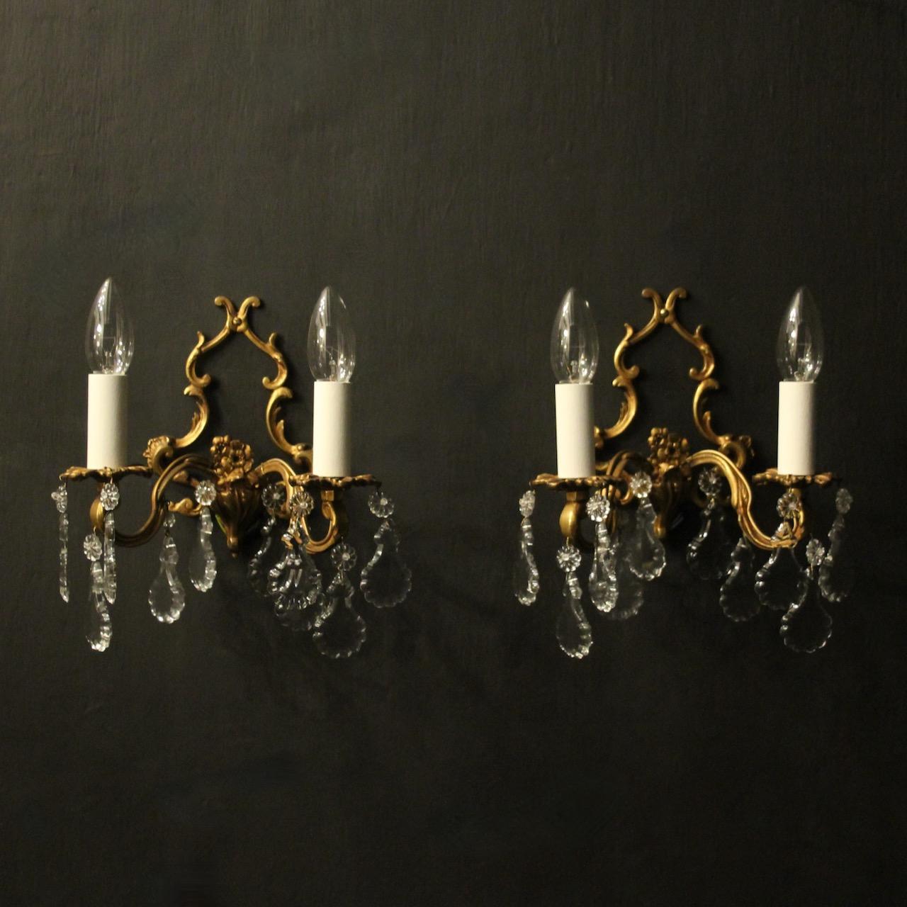 French Pair of Twin Arm Antique Wall Lights (1 of 10) French Pair of Twin Arm Antique Wall Lights (1 of 10)