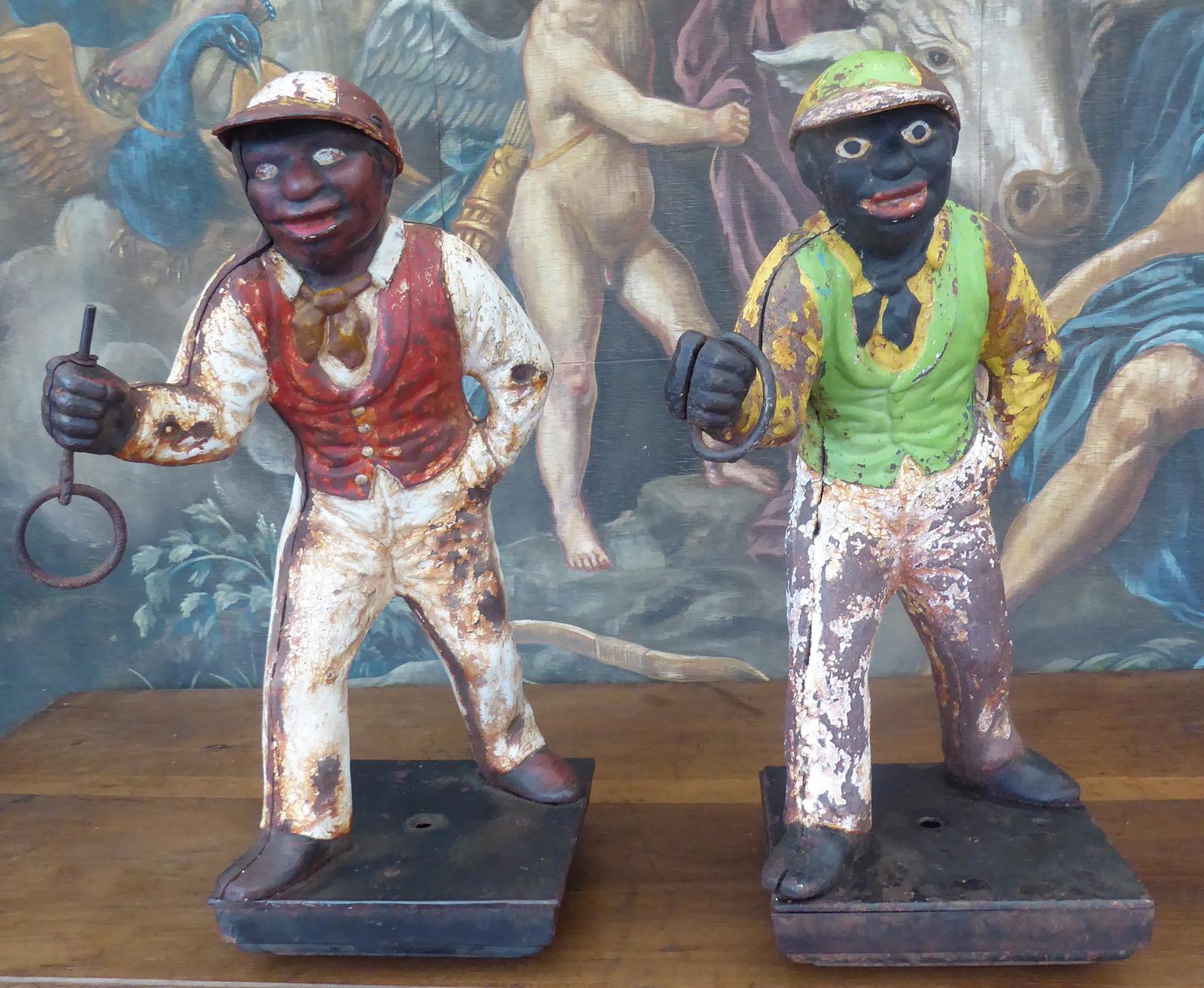 2 Jockey Horse Tethering Posts Cast Iron 1880-1900 (1 of 20)