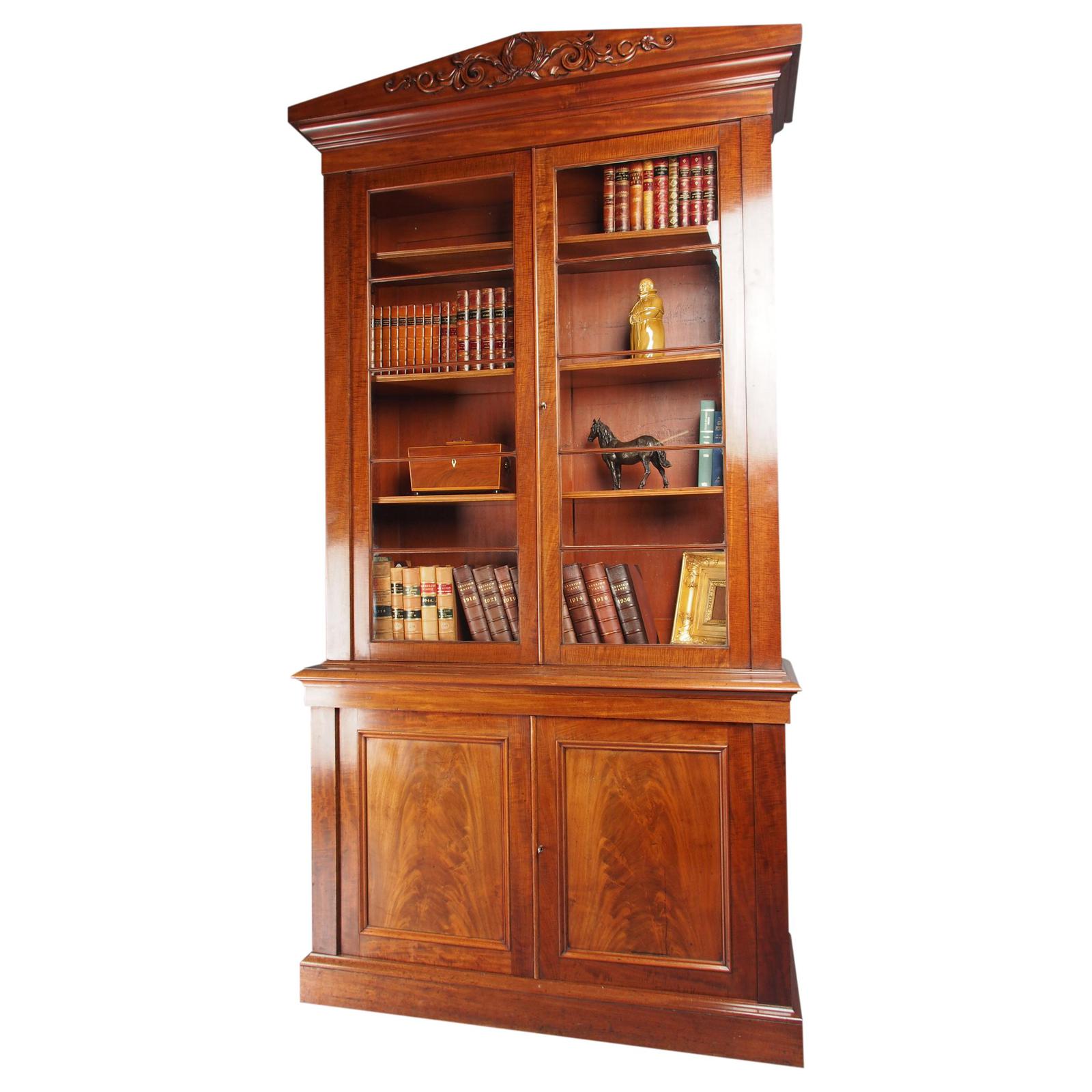 Antique George IV Mahogany 2 Door Cabinet Bookcase (1 of 13)