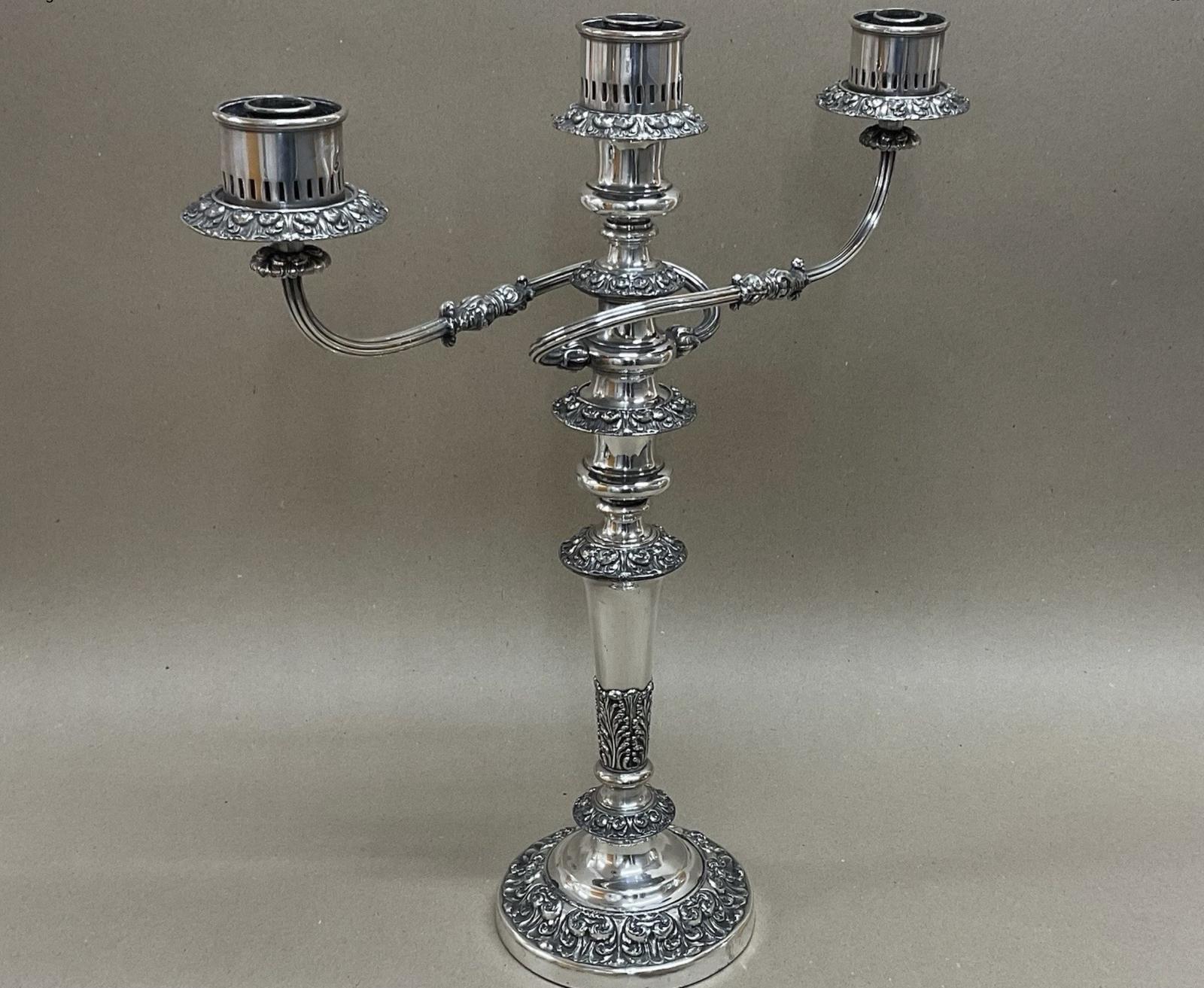Silver Plated 3 Branch Candelabra 50cm 3.85kg Antique Victorian C1890 (1 of 8) Silver Plated 3 Branch Candelabra 50cm 3.85kg Antique Victorian C1890 (1 of 8)