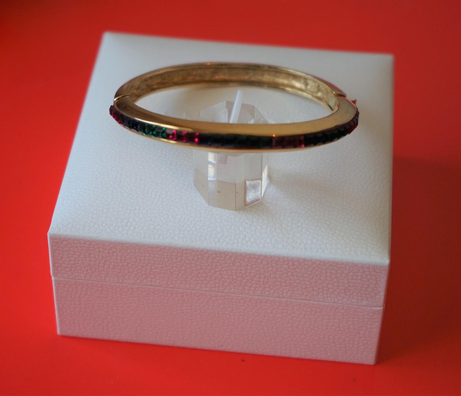 Vintage Attwood & Sawyer Gold Plated Gem Set Bangle - Boxed (1 of 10) Vintage Attwood & Sawyer Gold Plated Gem Set Bangle - Boxed (1 of 10)